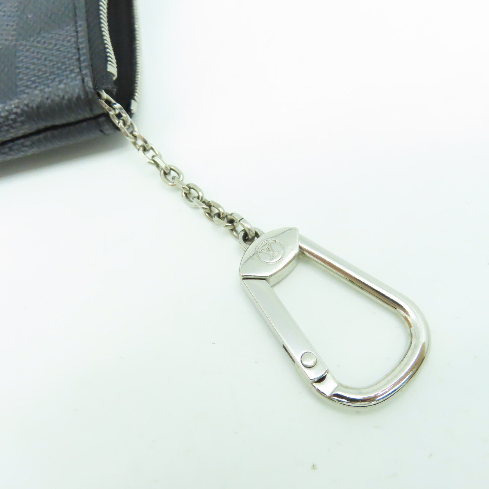 LOUIS VUITTON Damier Graphite Key Case銀扣鎖匙包/零錢包黑色