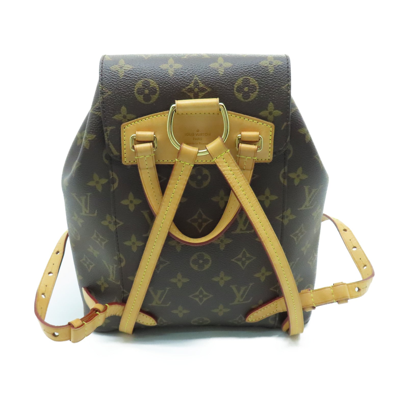 LOUIS VUITTON 【激減優惠】Monogram Montsouris MM金扣背包啡色