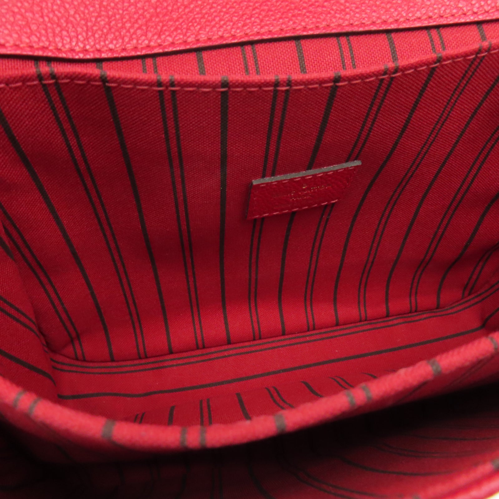 LOUIS VUITTON 【激減優惠】Monogram Empreinte Pochette Metis金扣肩背袋紅色