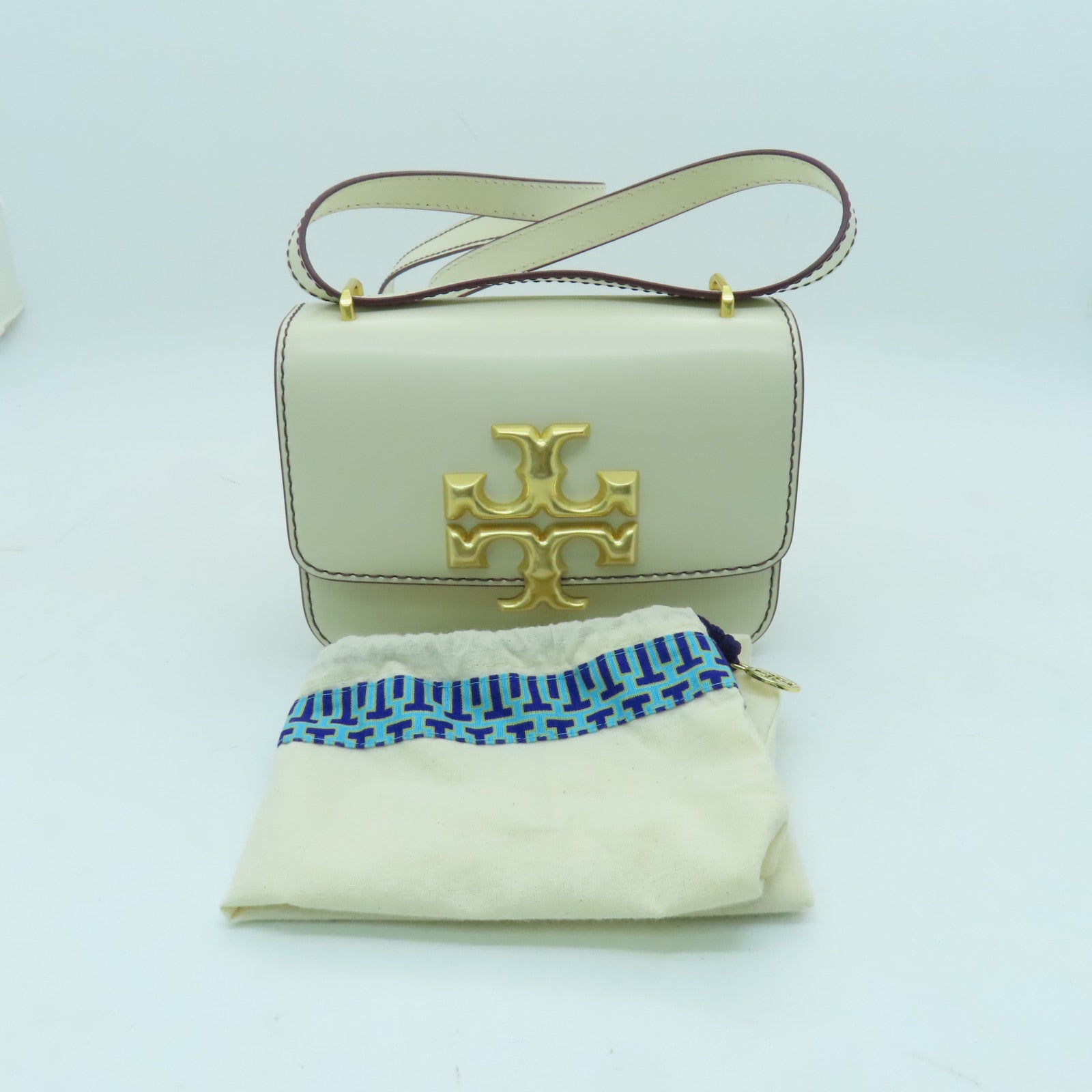 Tory Burch 牛皮皮革Shoulder Bag金扣肩背袋白色