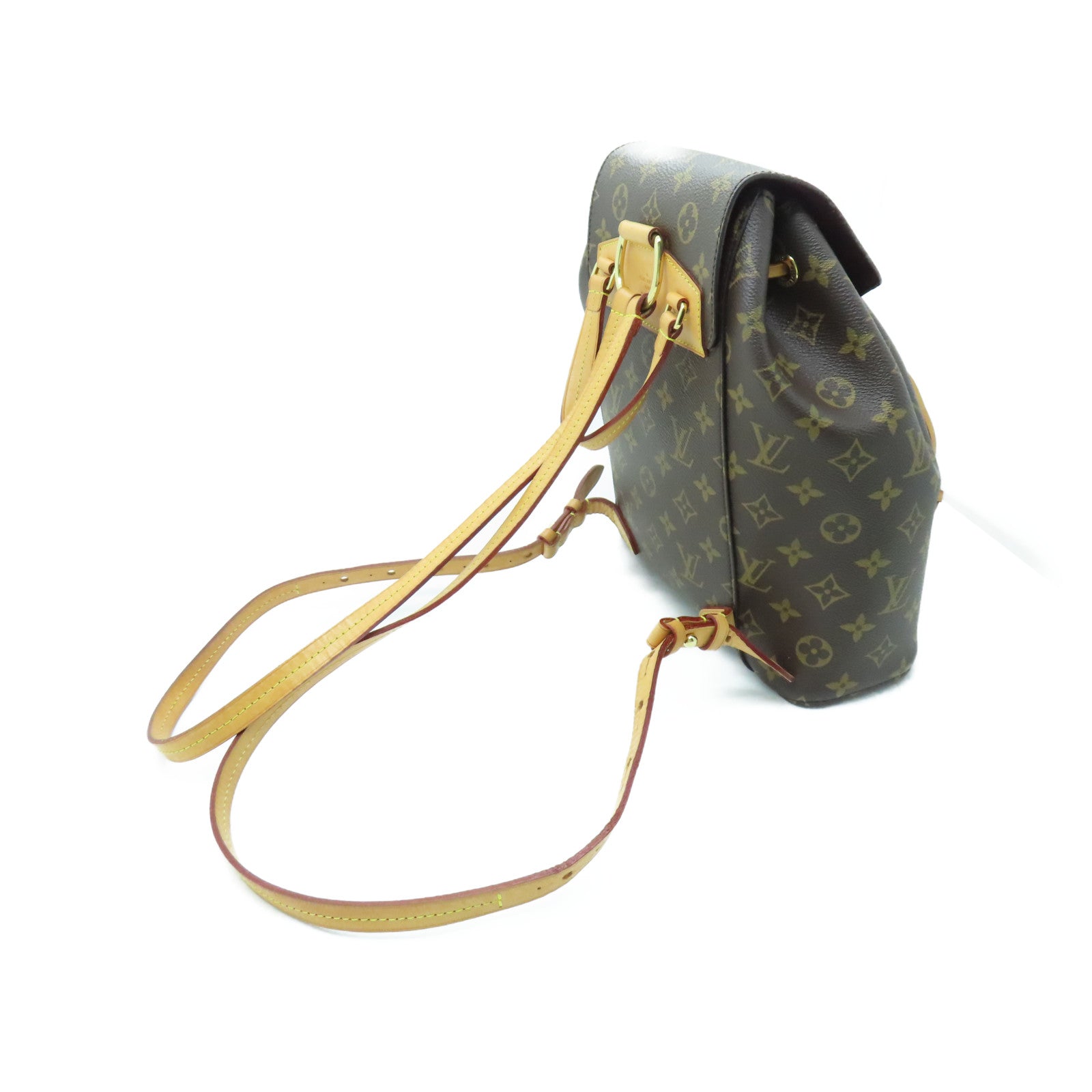 LOUIS VUITTON 【激減優惠】Monogram Montsouris MM金扣背包啡色