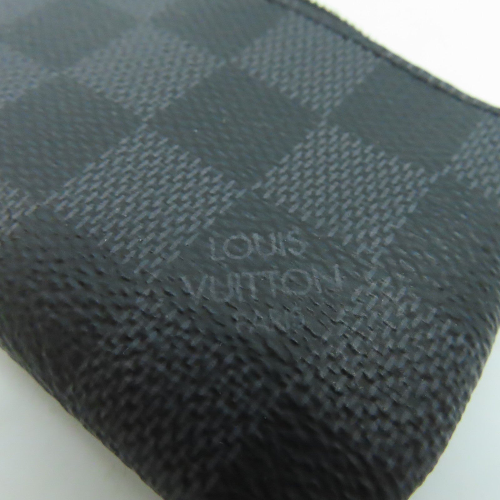 LOUIS VUITTON Damier Graphite Key Case銀扣鎖匙包/零錢包黑色