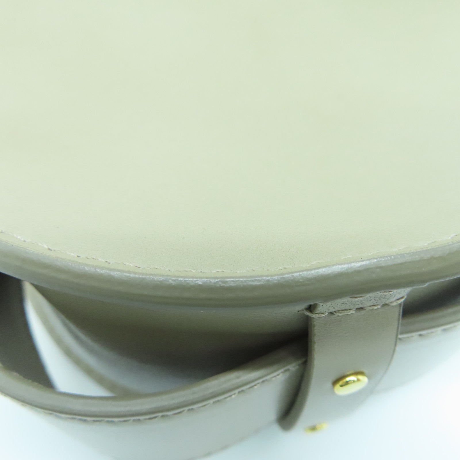 Chloe Leather Shoulder Bag Gold Buckle Gray