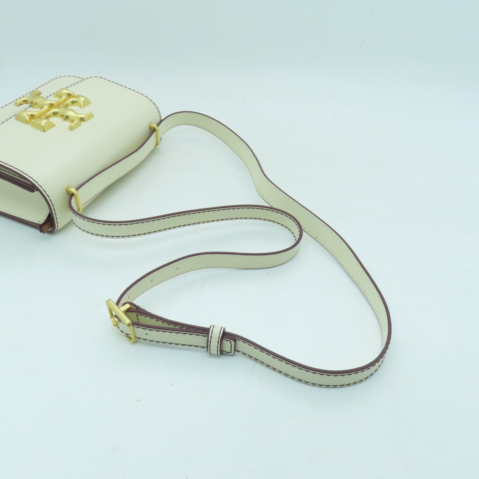 Tory Burch 牛皮皮革Shoulder Bag金扣肩背袋白色