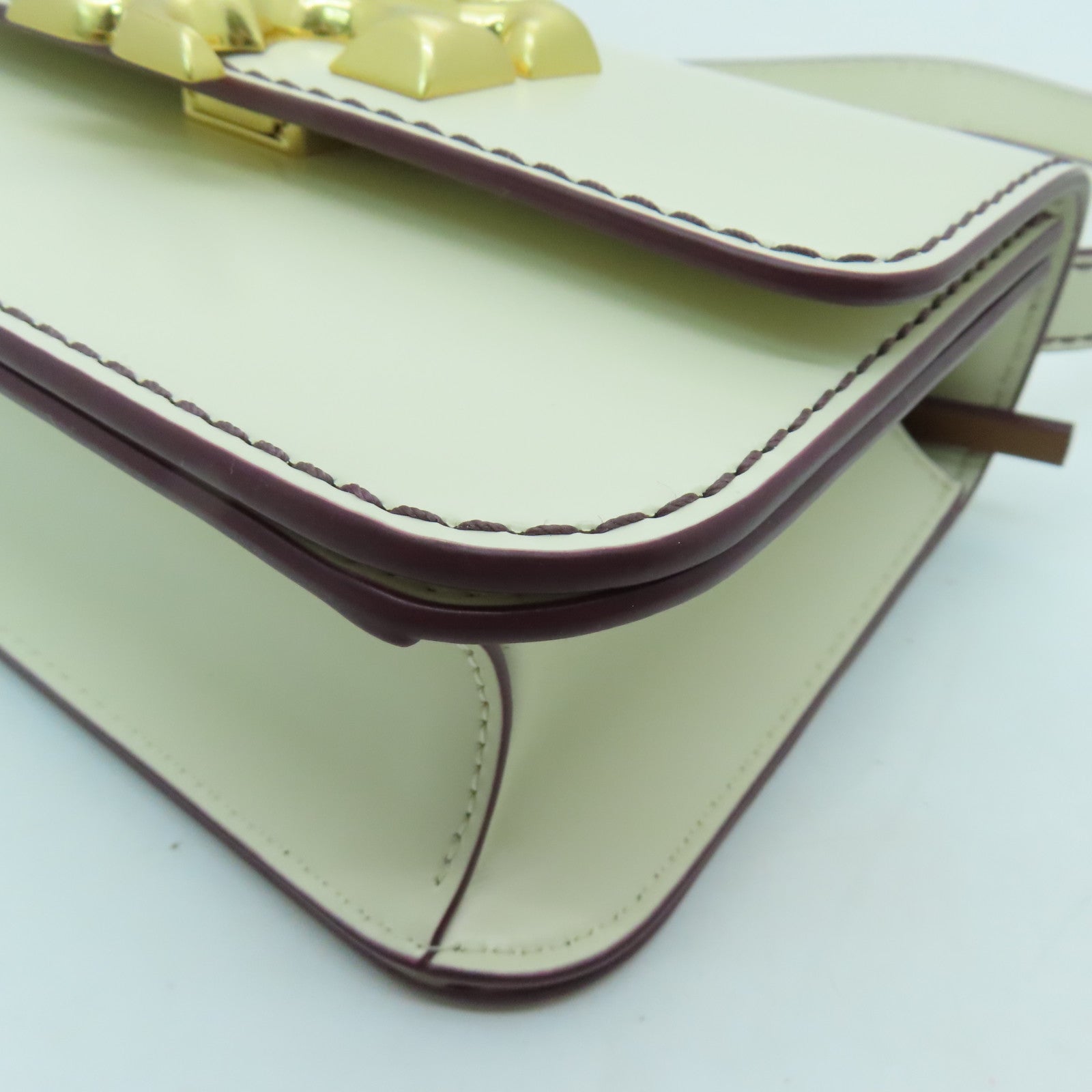 Tory Burch 牛皮皮革Shoulder Bag金扣肩背袋白色
