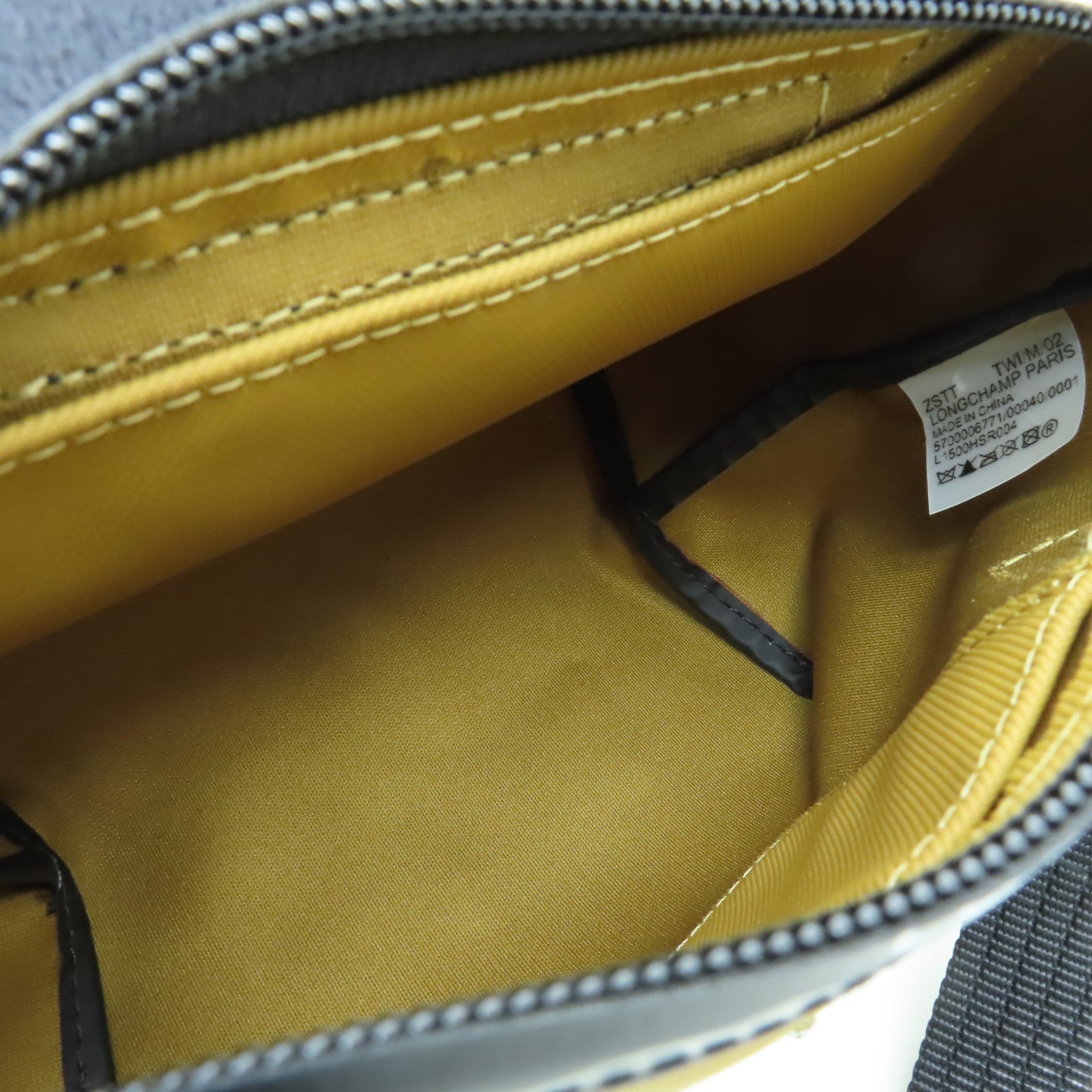 Longchamp 尼龍２Way Shoulder銀扣手挽肩背兩用袋卡其色/黑色