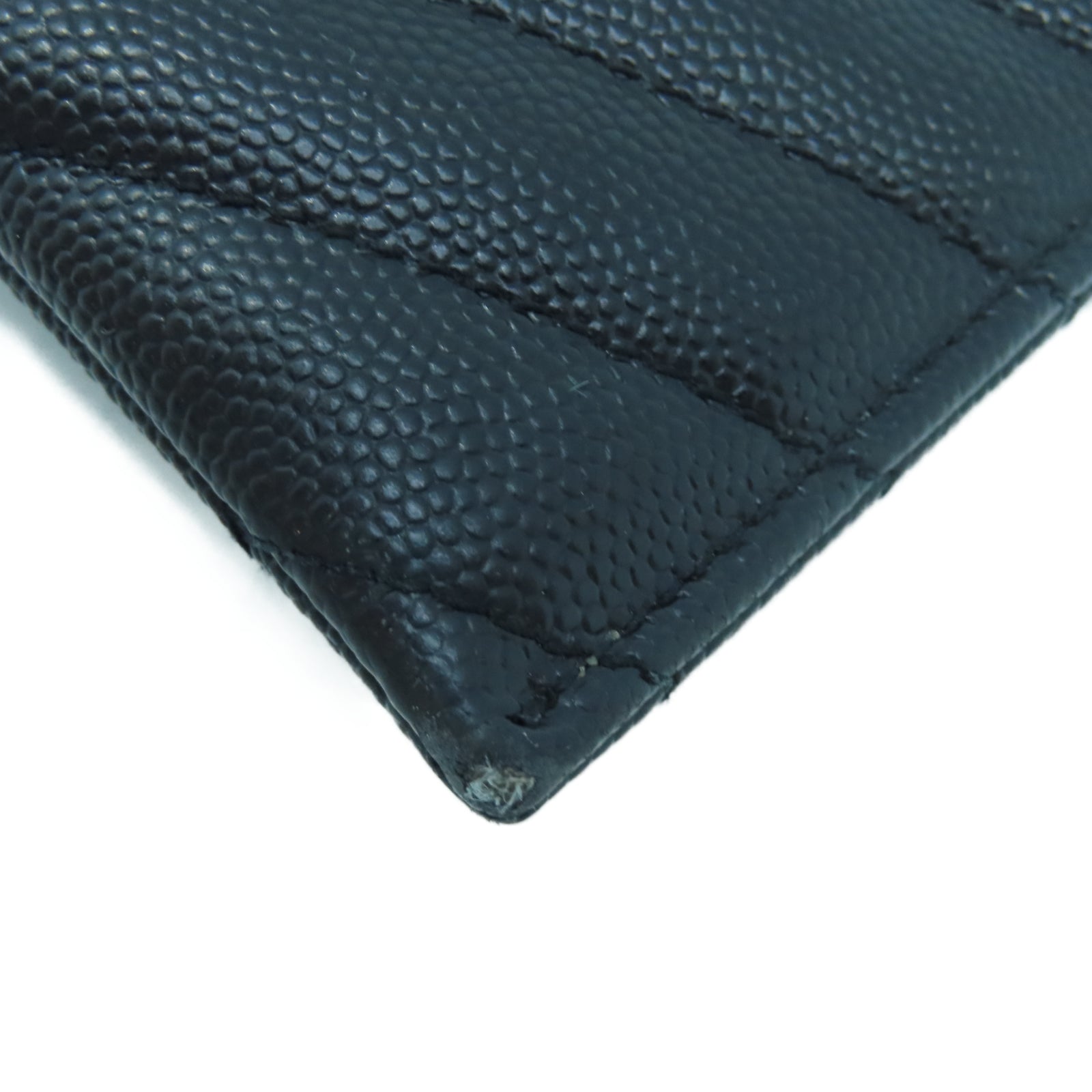 SAINT LAURENT 斜紋牛皮皮革Pouch金扣手拿包黑色