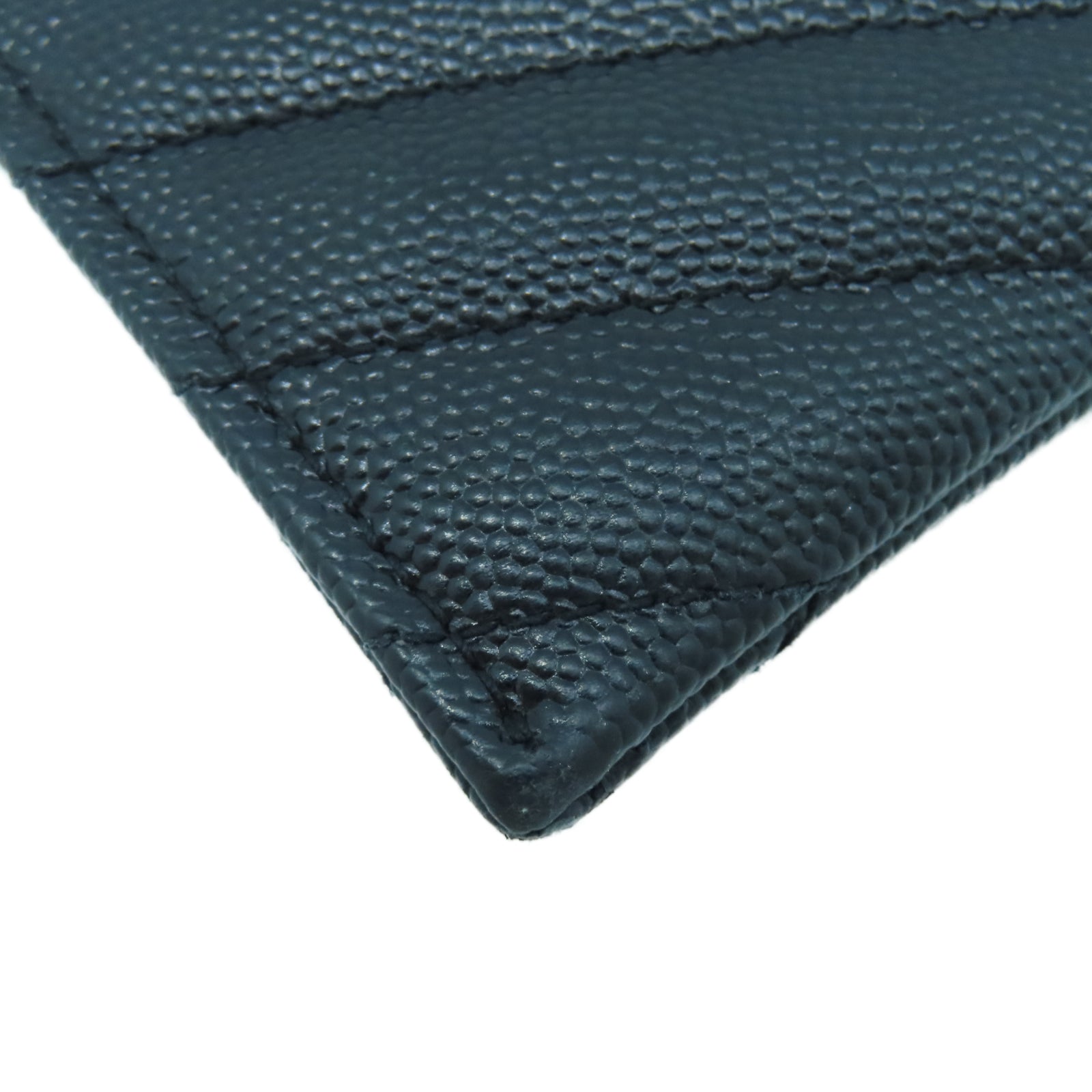 SAINT LAURENT 斜紋牛皮皮革Pouch金扣手拿包黑色