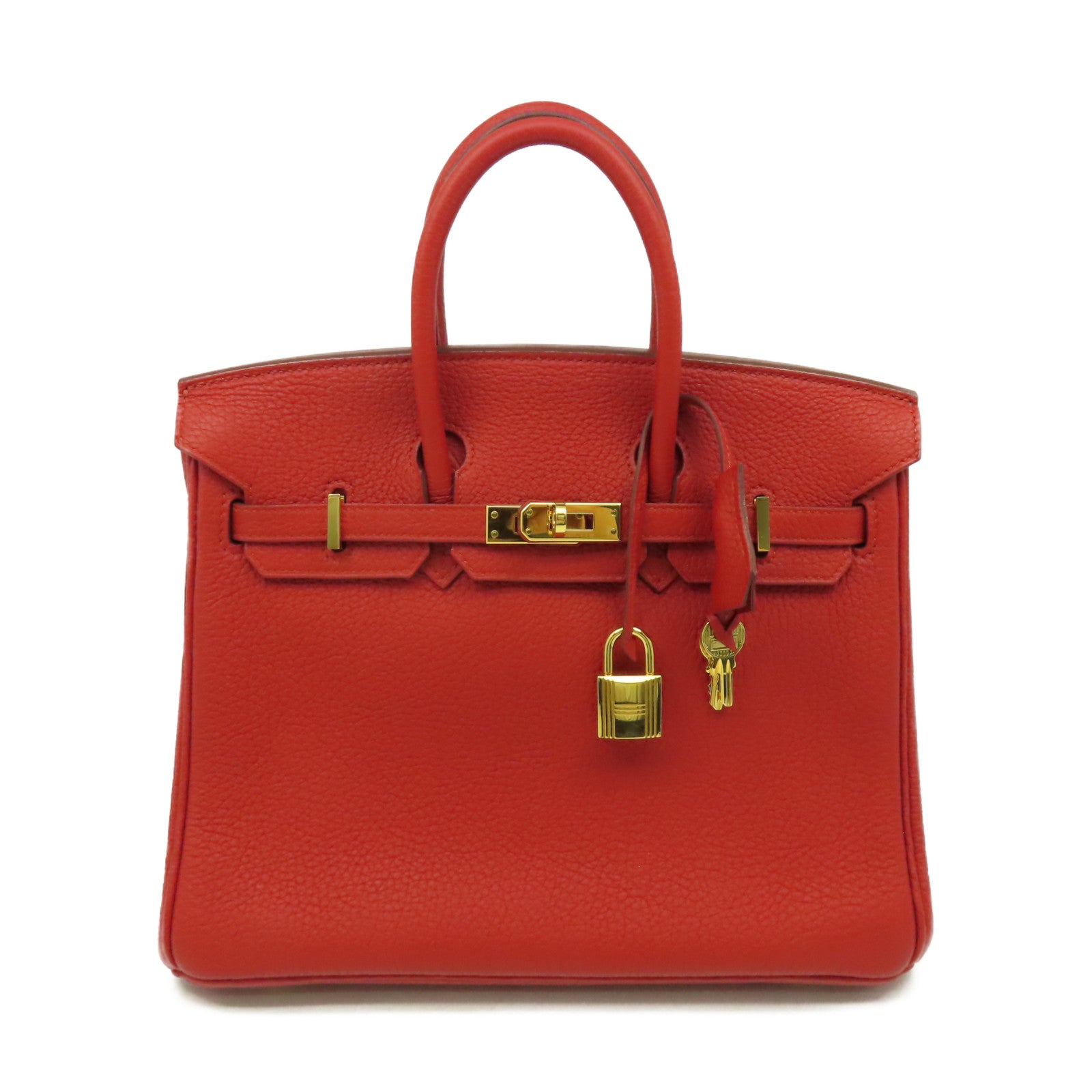 HERMES Togo皮革Birkin 25 Hand Bag金扣手挽袋Rouge Casaque法拉利紅色