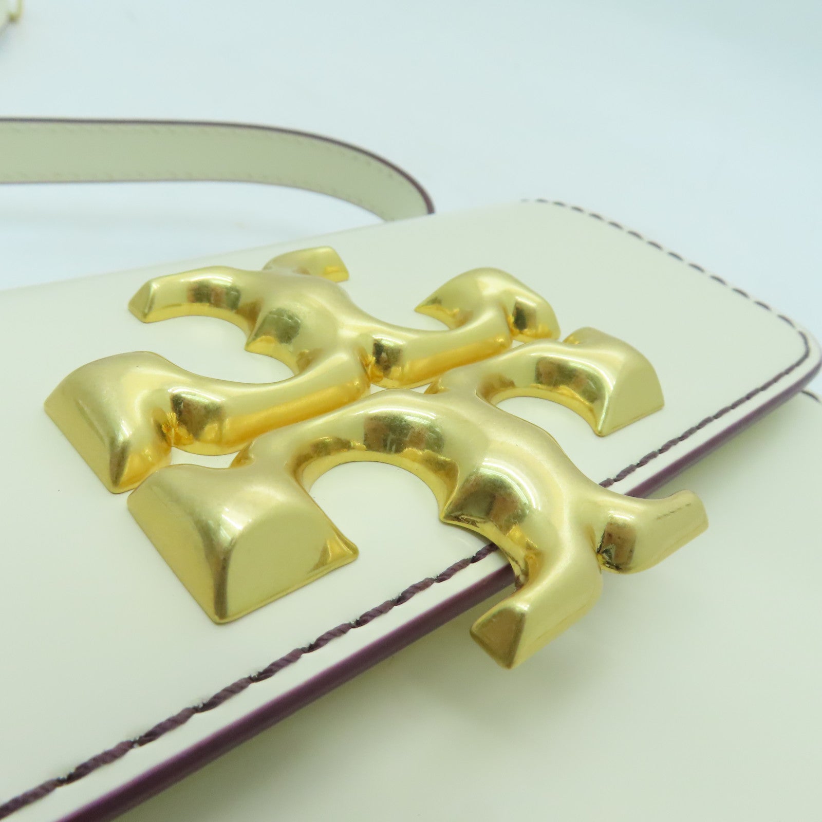 Tory Burch 牛皮皮革Shoulder Bag金扣肩背袋白色
