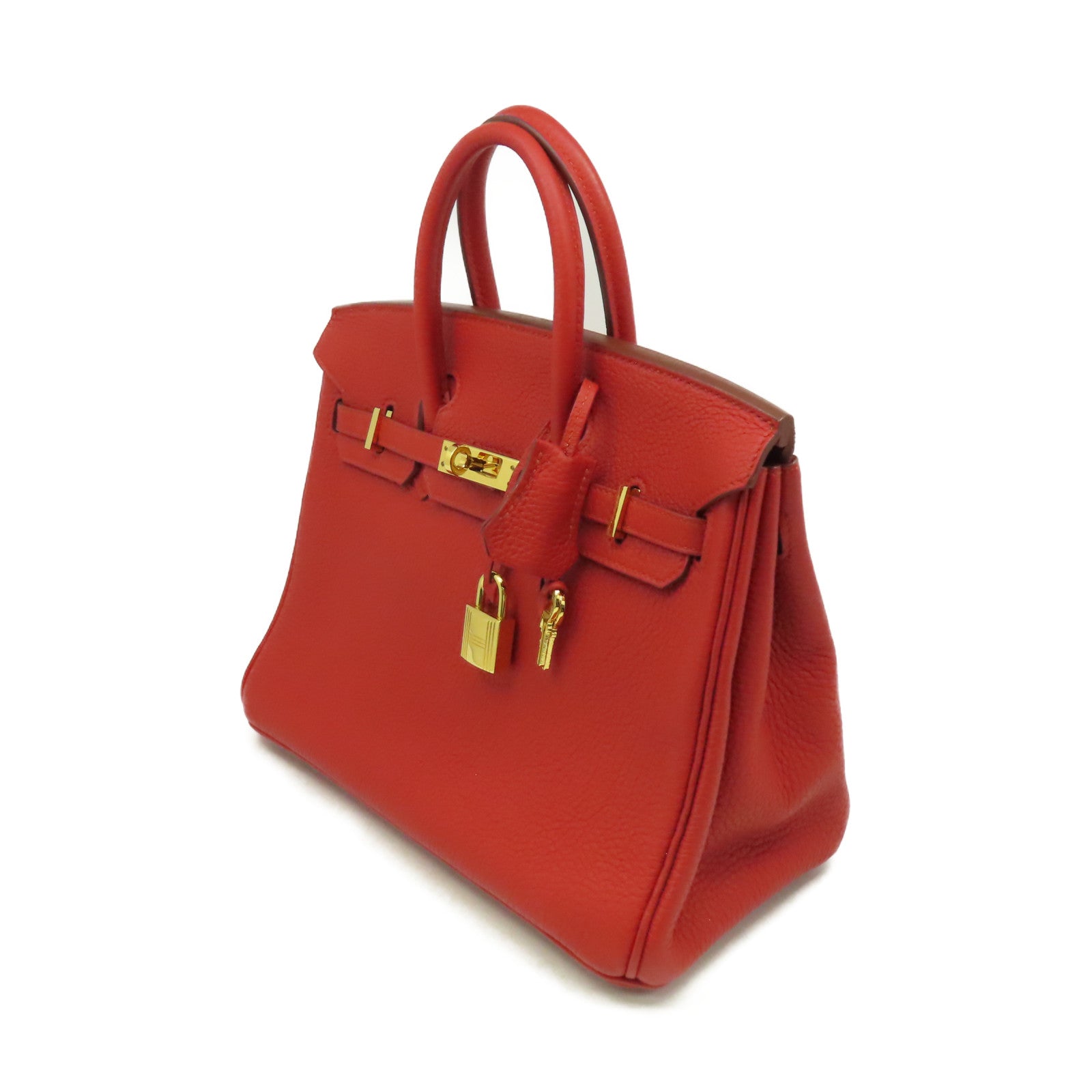 HERMES Togo皮革Birkin 25 Hand Bag金扣手挽袋Rouge Casaque法拉利紅色