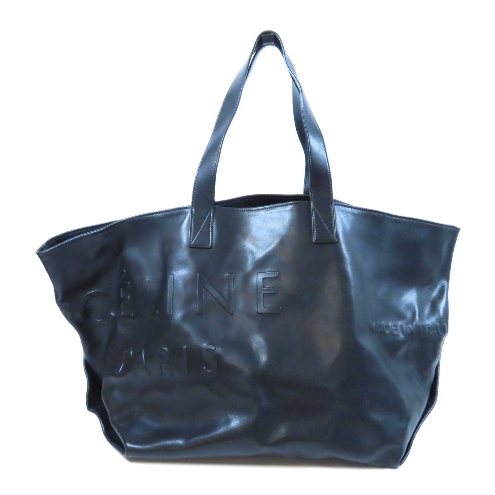 CELINE 牛皮皮革Tote Bag肩背袋黑色