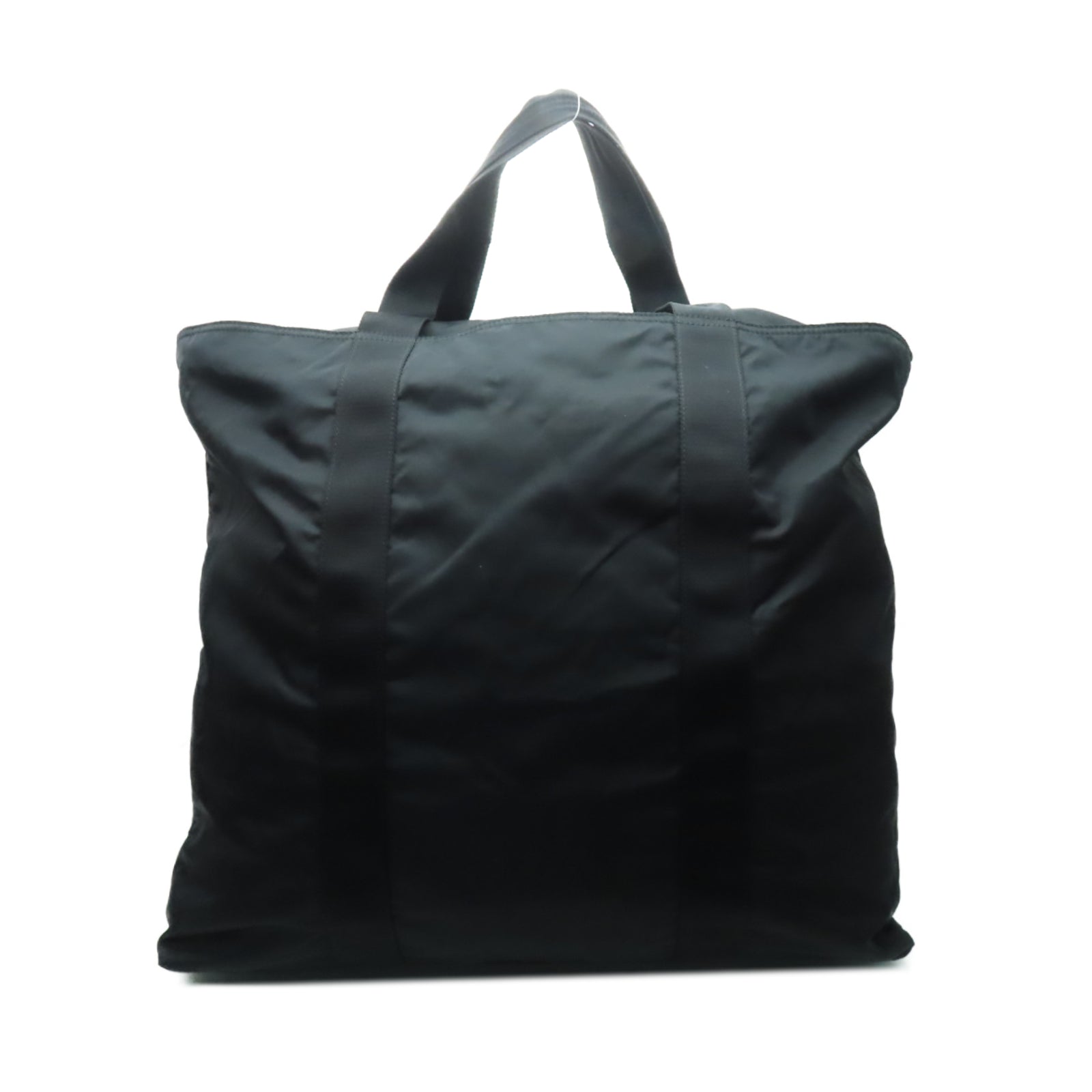PRADA 尼龍Tote Bag銀扣手挽袋黑色