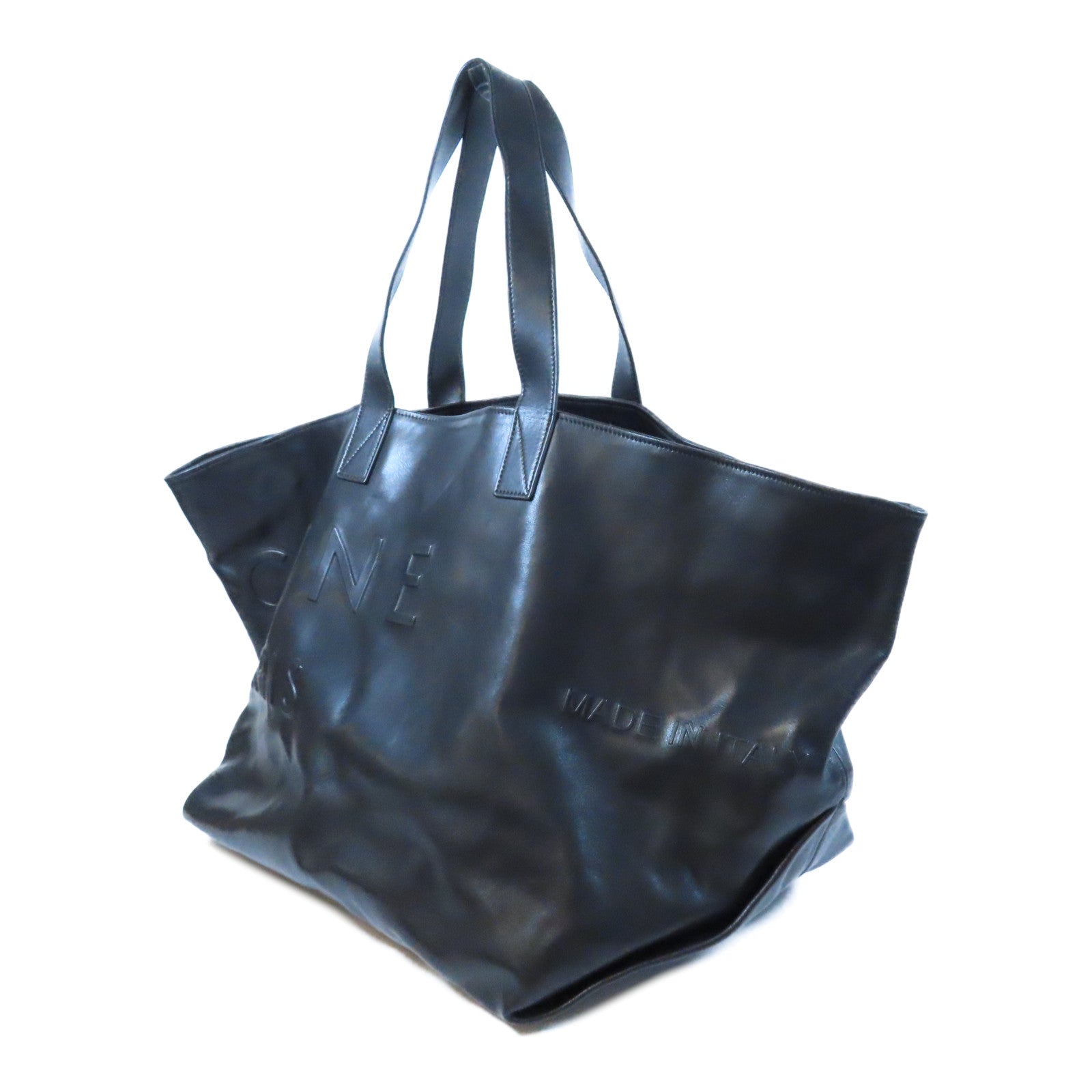 CELINE 牛皮皮革Tote Bag肩背袋黑色