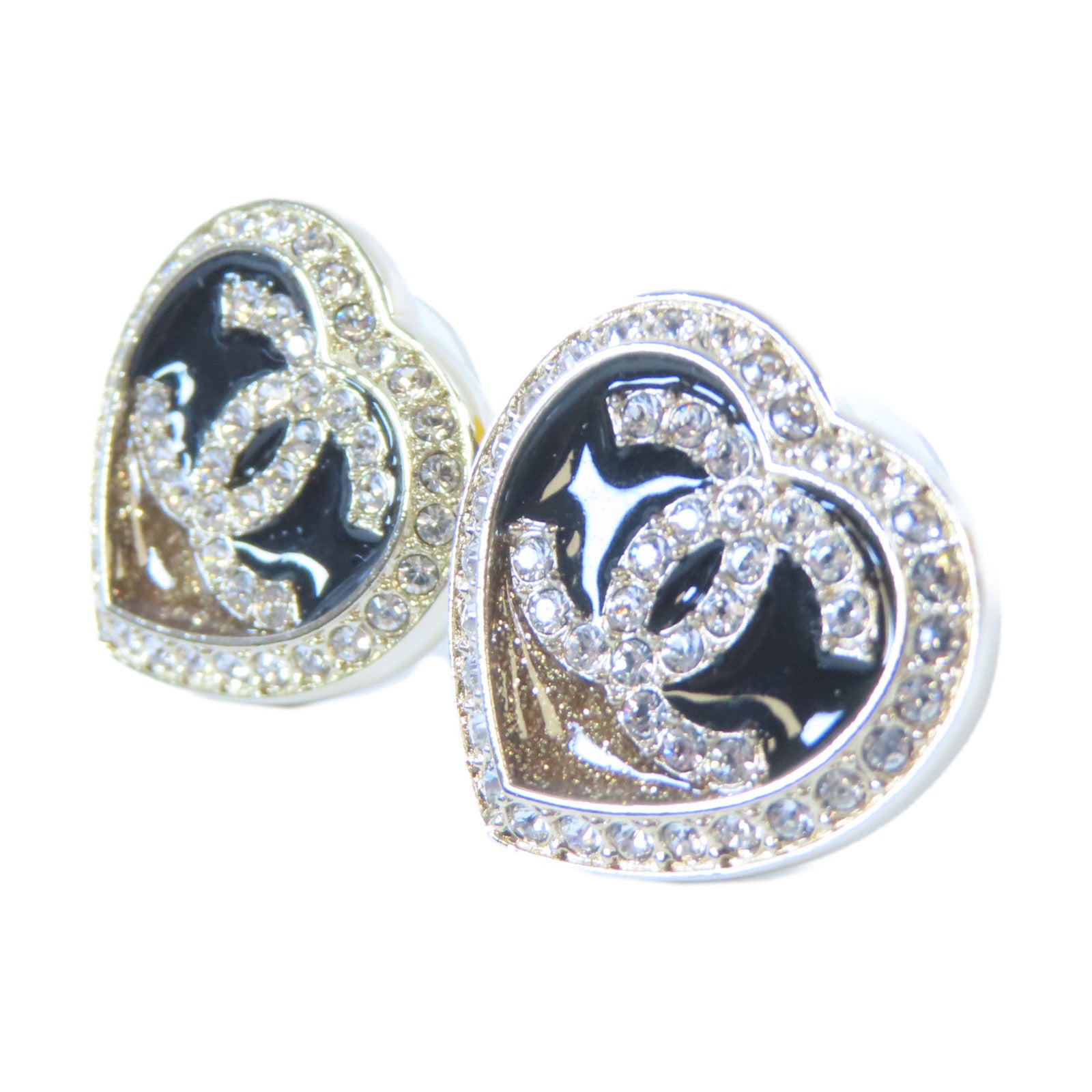 CHANEL 金屬/水晶Earrings耳環黑色