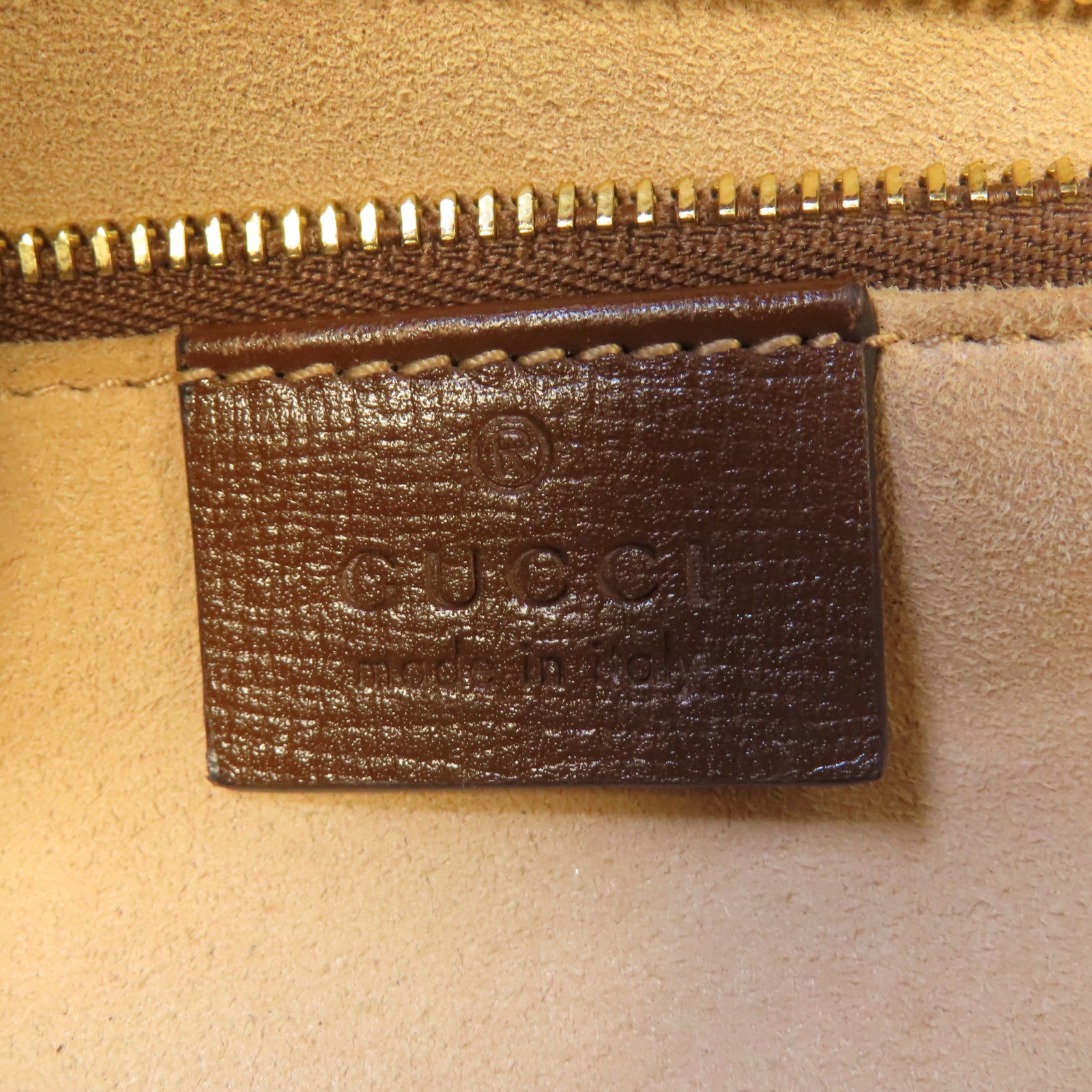 GUCCI 塗層帆布Horsebit 1955金扣肩背袋啡色