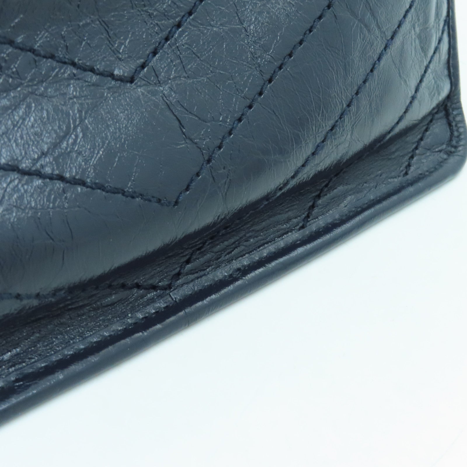 YVES SAINT LAURENT 牛皮皮革Niki Medium銀扣肩背袋藍色