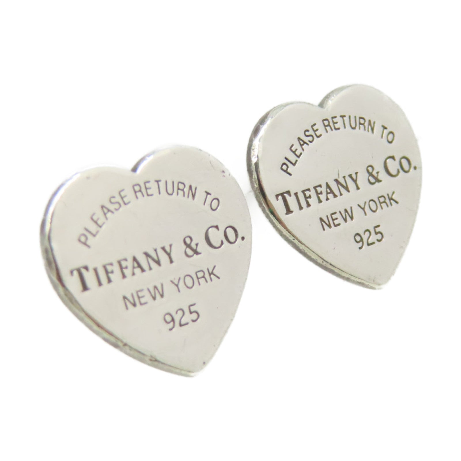 TIFFANY＆CO 925純銀Heart Tag Earrings耳環