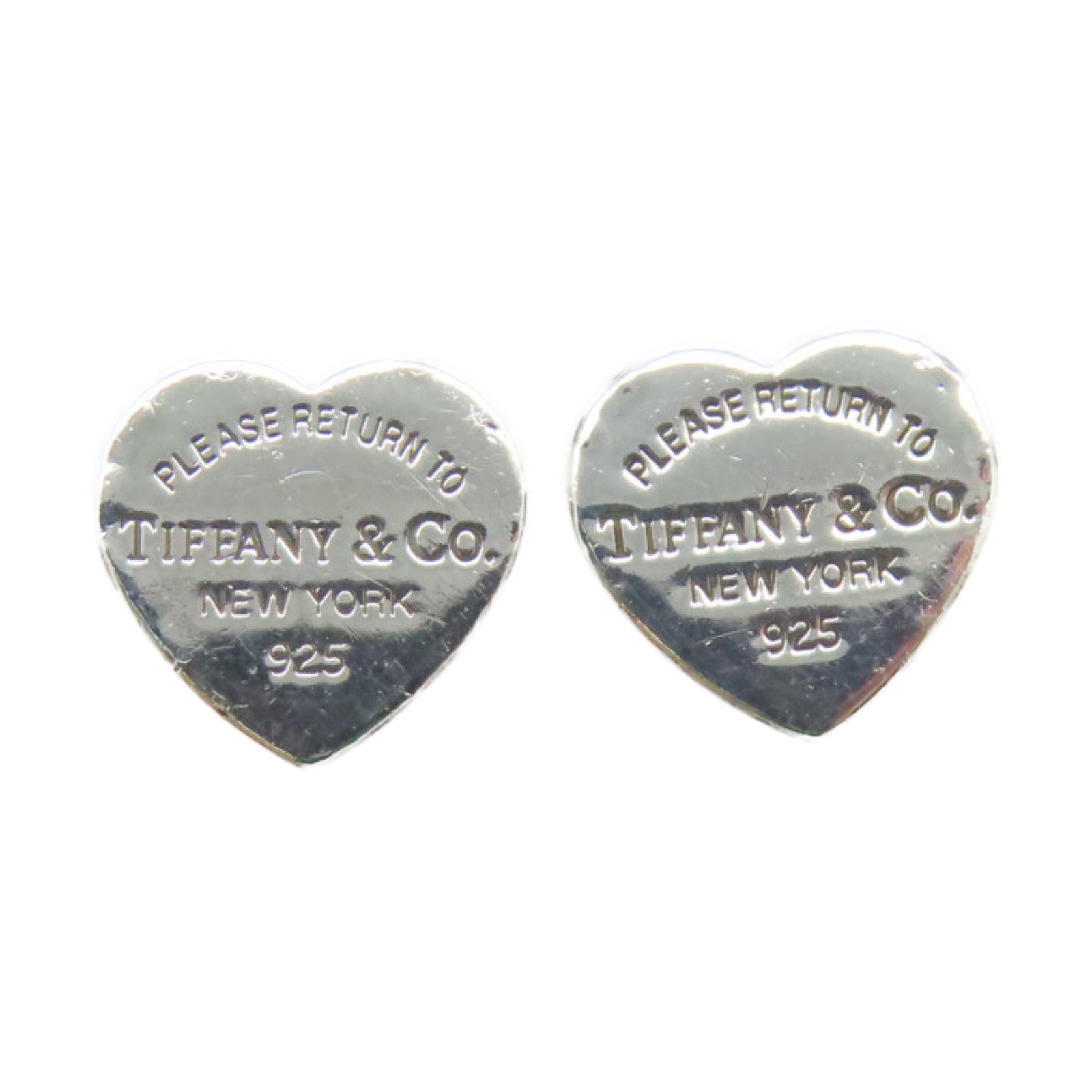 TIFFANY＆CO 925純銀Heart Tag Earrings耳環