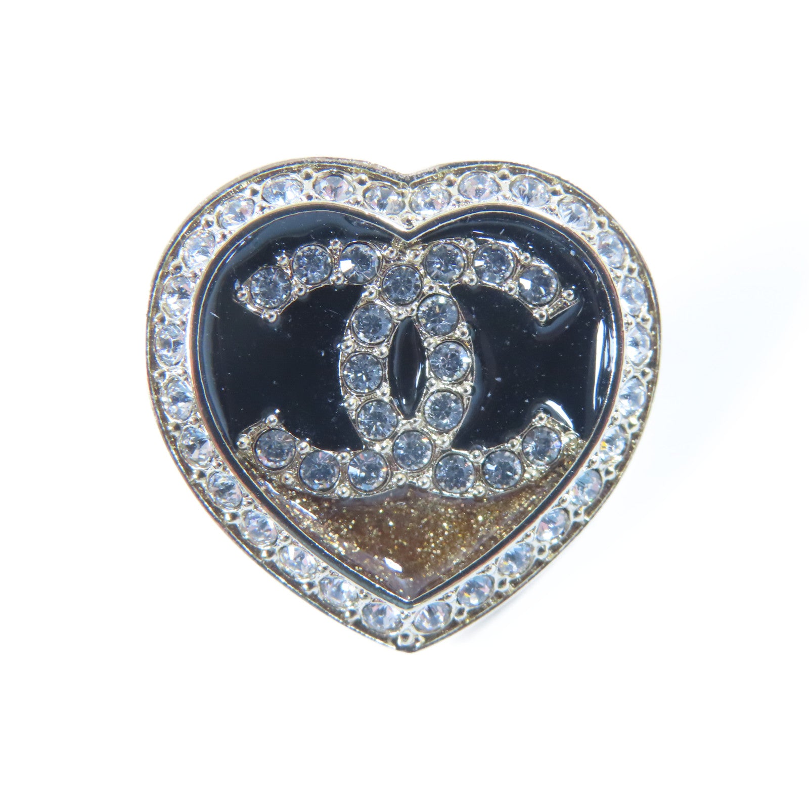 CHANEL 金屬/水晶Earrings耳環黑色