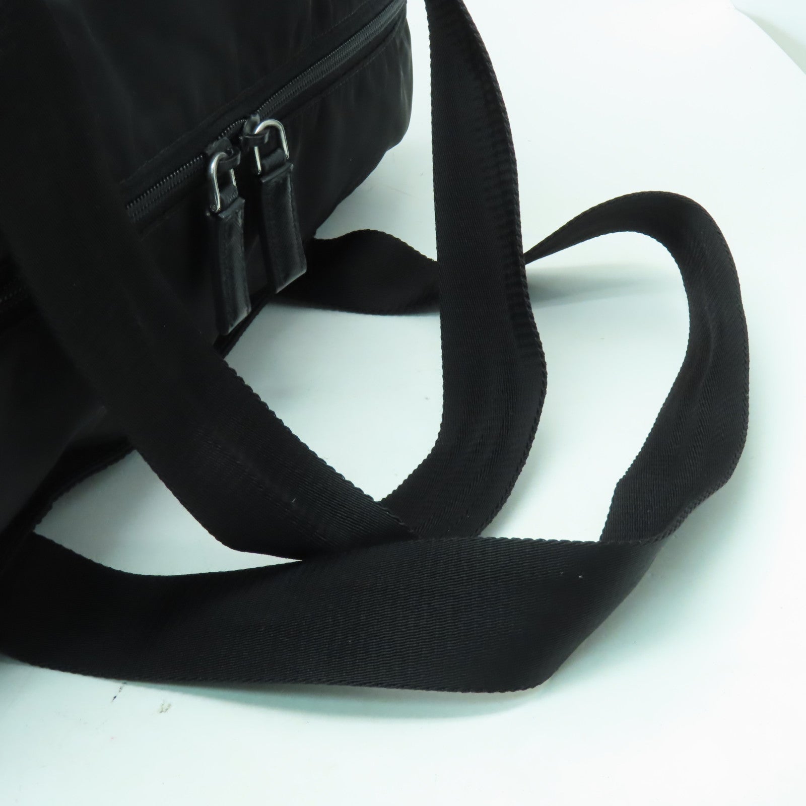 PRADA 尼龍Tote Bag銀扣手挽袋黑色