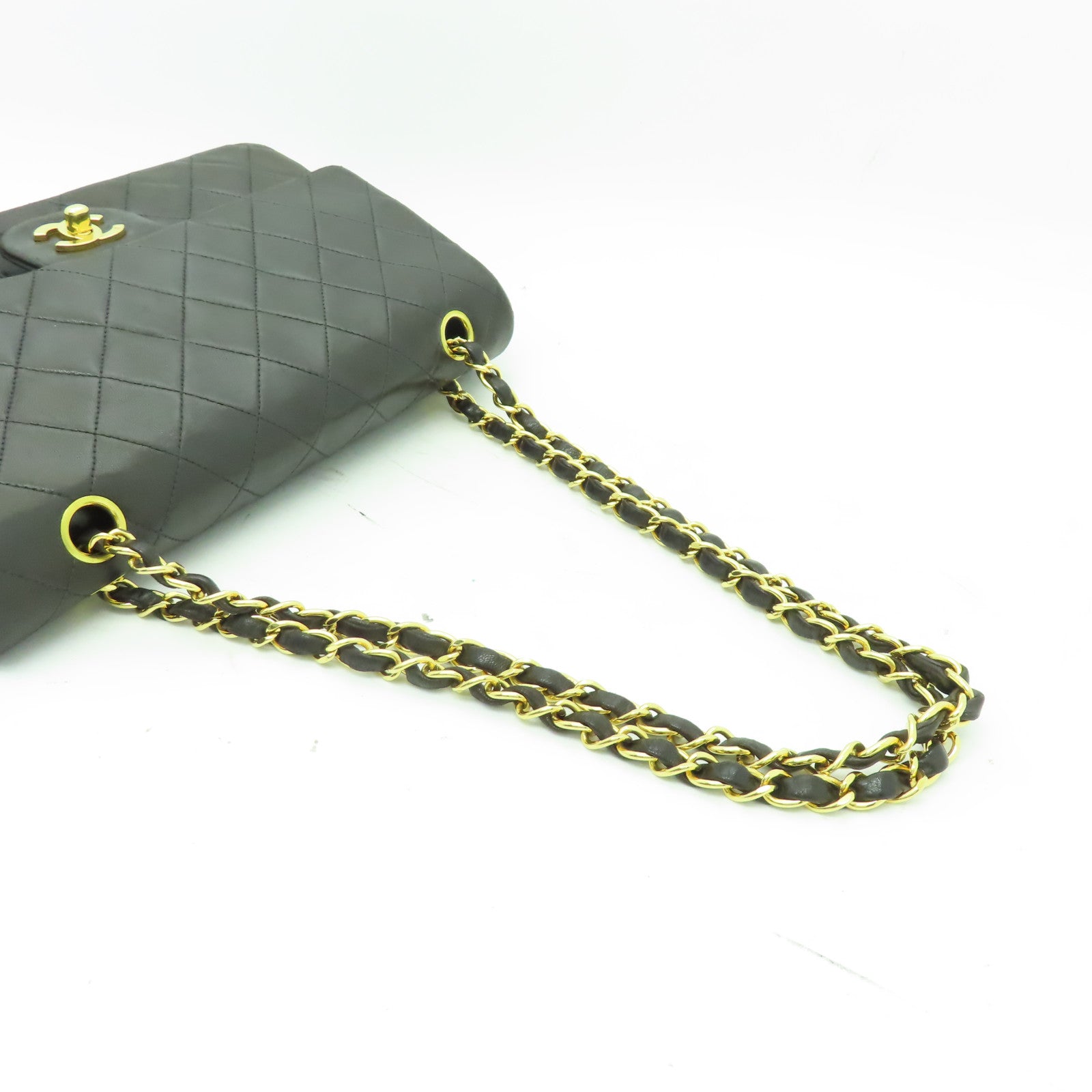 CHANEL 【激減優惠】菱格羊皮皮革Chain Shoulder金扣鏈帶肩背袋黑色