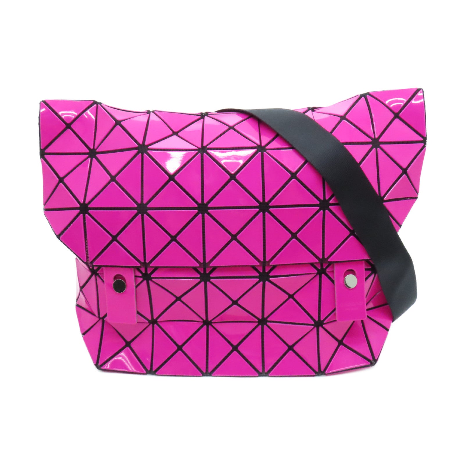 ISSEY MIYAKE PVC Shoulder Bag银扣链带肩背袋粉红色