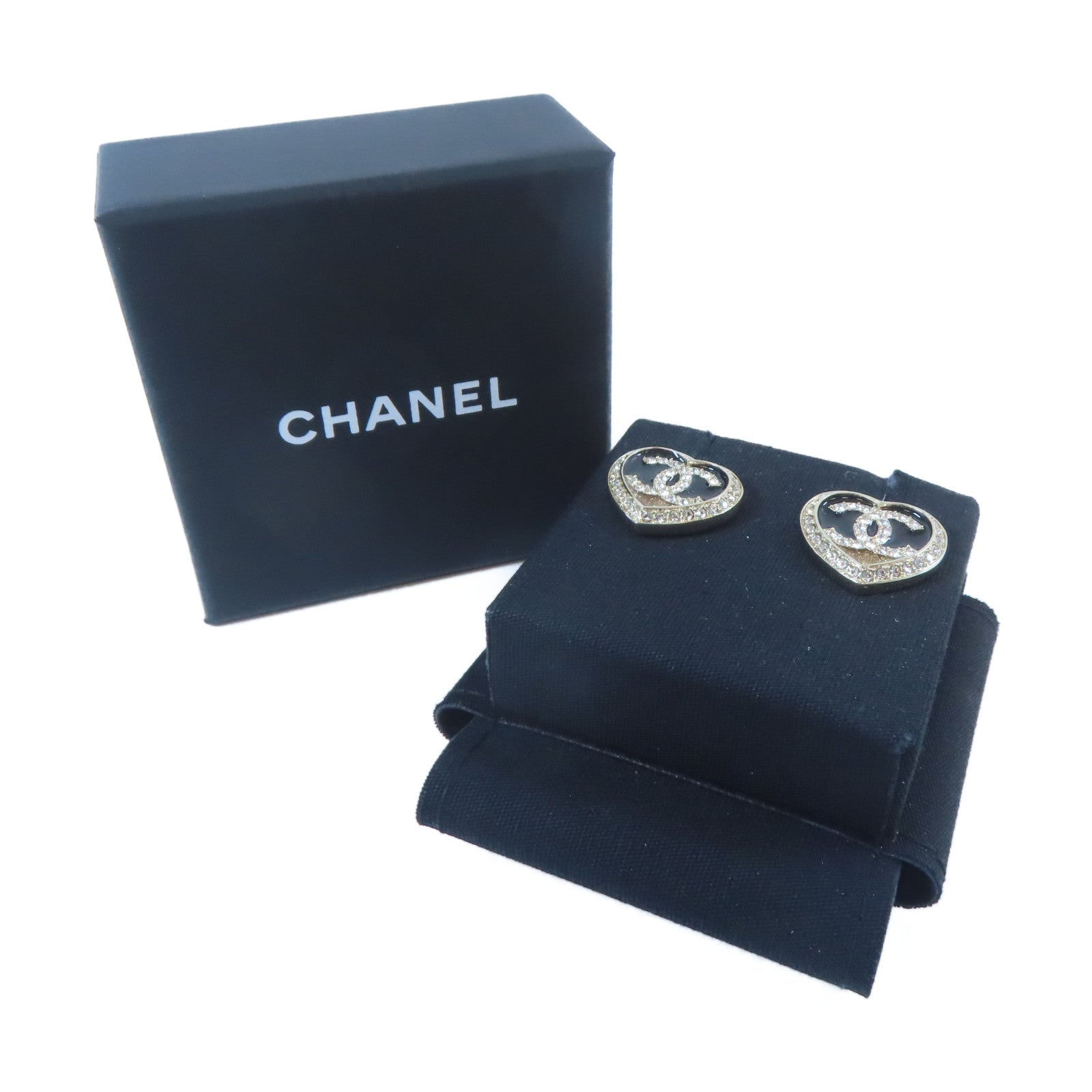 CHANEL 金屬/水晶Earrings耳環黑色
