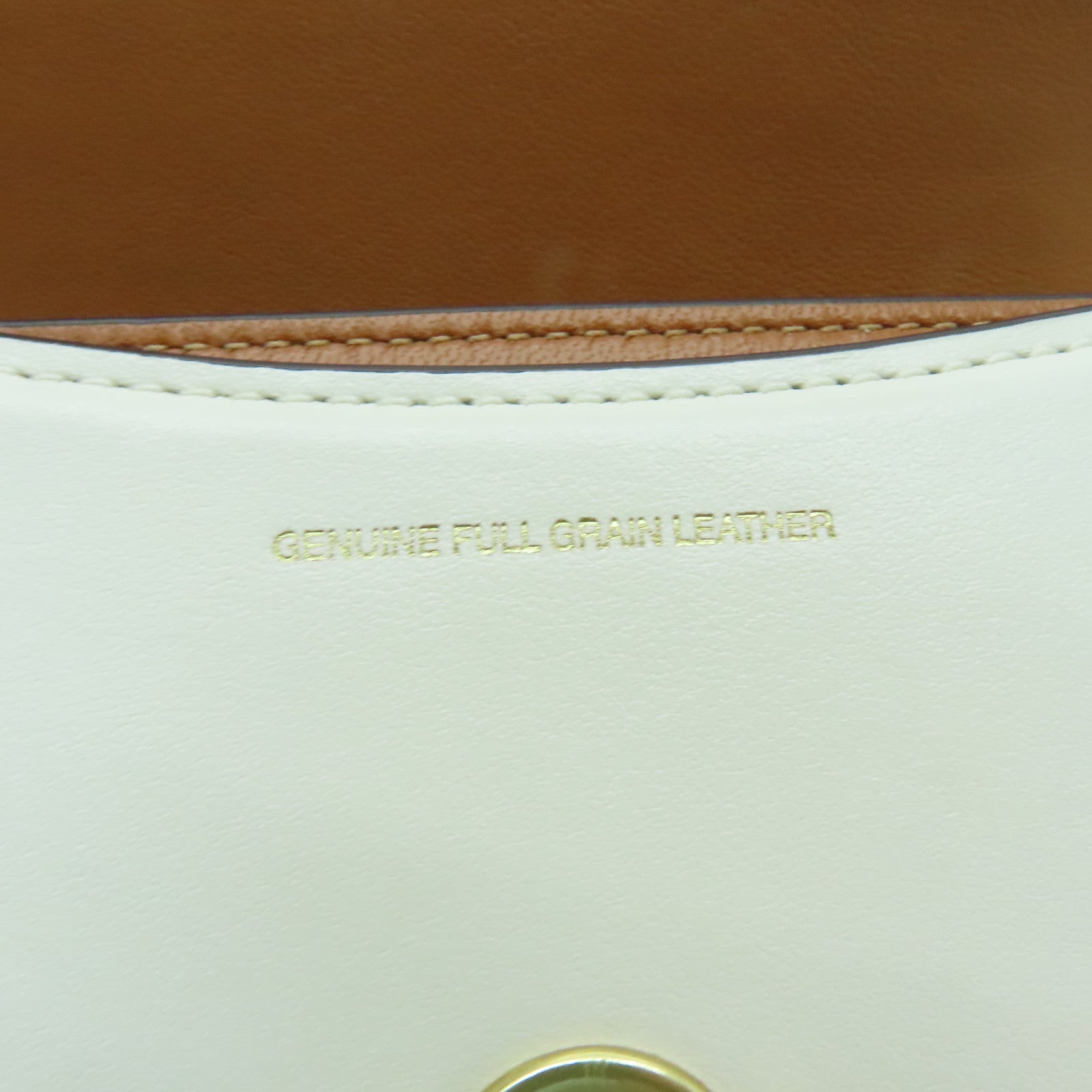 COACH 牛皮皮革2 Way Shoulder金扣手挽肩背兩用袋奶油色