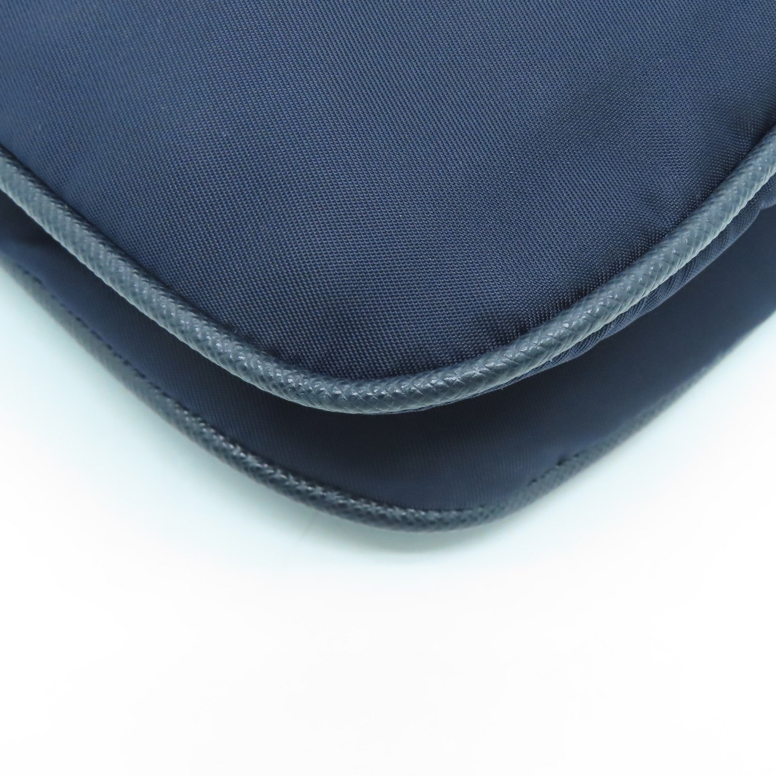 PRADA Nylon Shoulder Bag Silver Buckle Shoulder Bag Dark Blue
