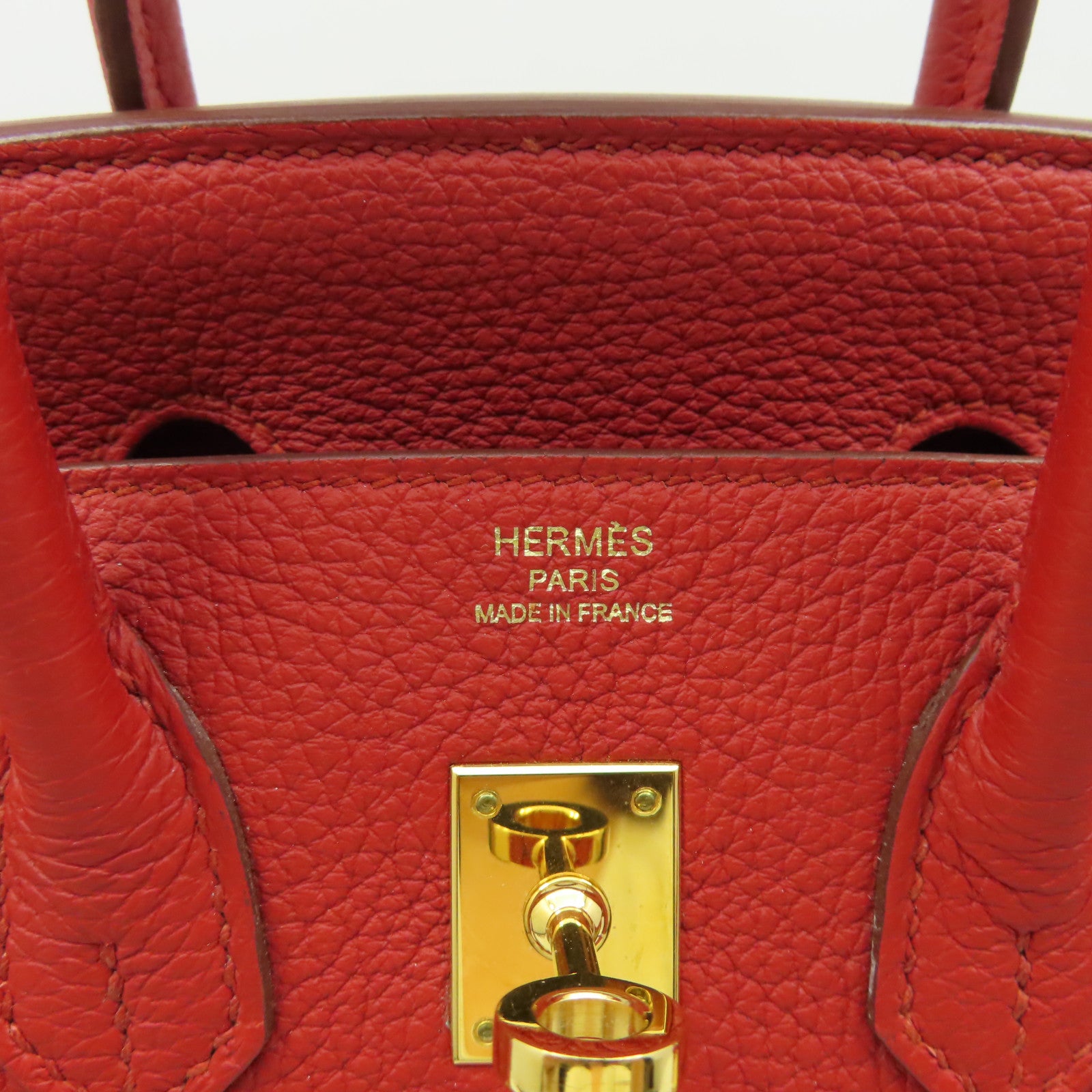 HERMES Togo皮革Birkin 25 Hand Bag金扣手挽袋Rouge Casaque法拉利紅色