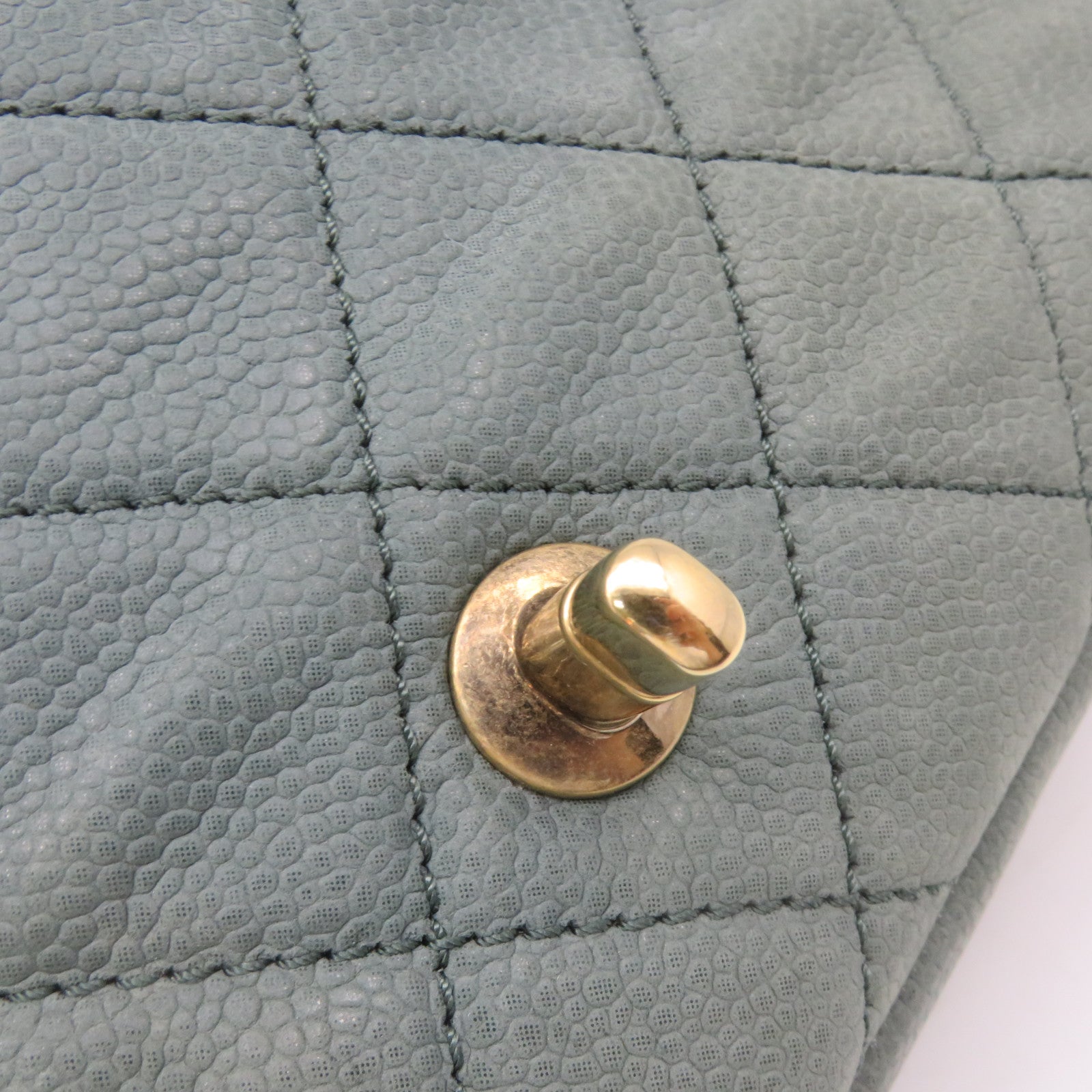 CHANEL Lingge Caviar Leather Chain Shoulder Bag Gold Buckle Chain Belt Handle Shoulder Back Dual-purpose Bag Green