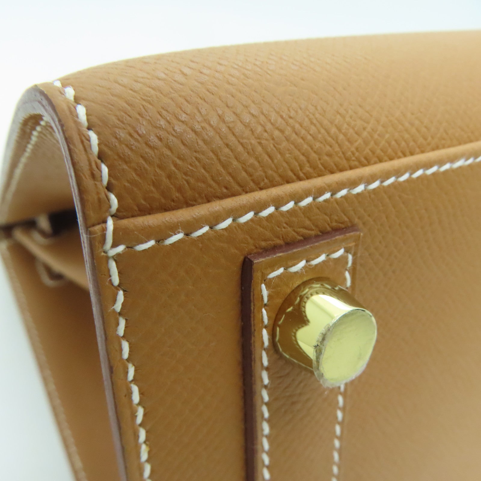 HERMES Epsom Leather Birkin 25 Gold Buckle Hand Bag Gold/Brown