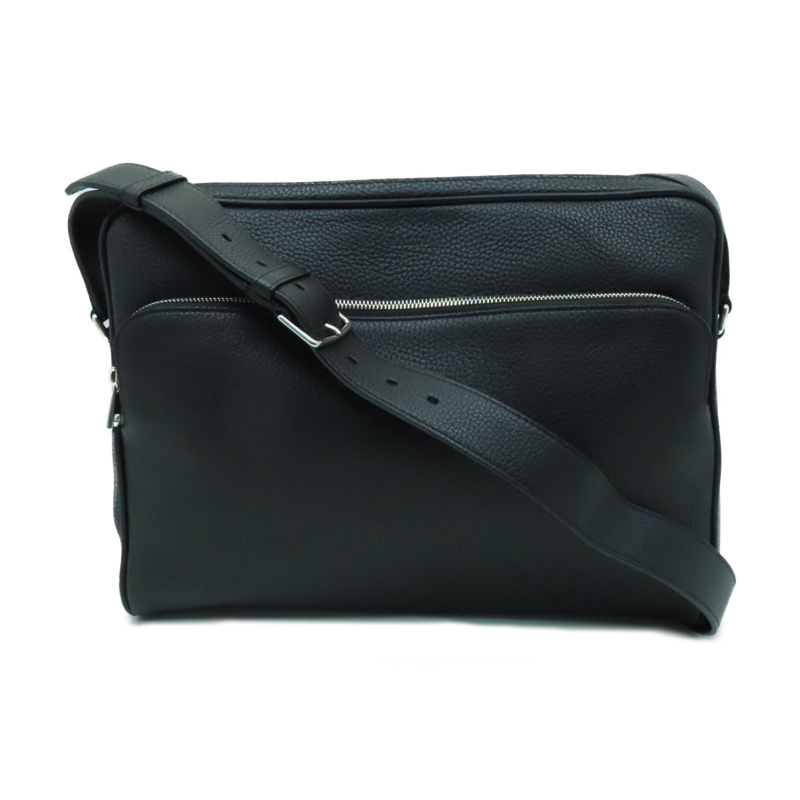 BALLY 牛皮皮革Shoulder Bag銀扣肩背袋黒色