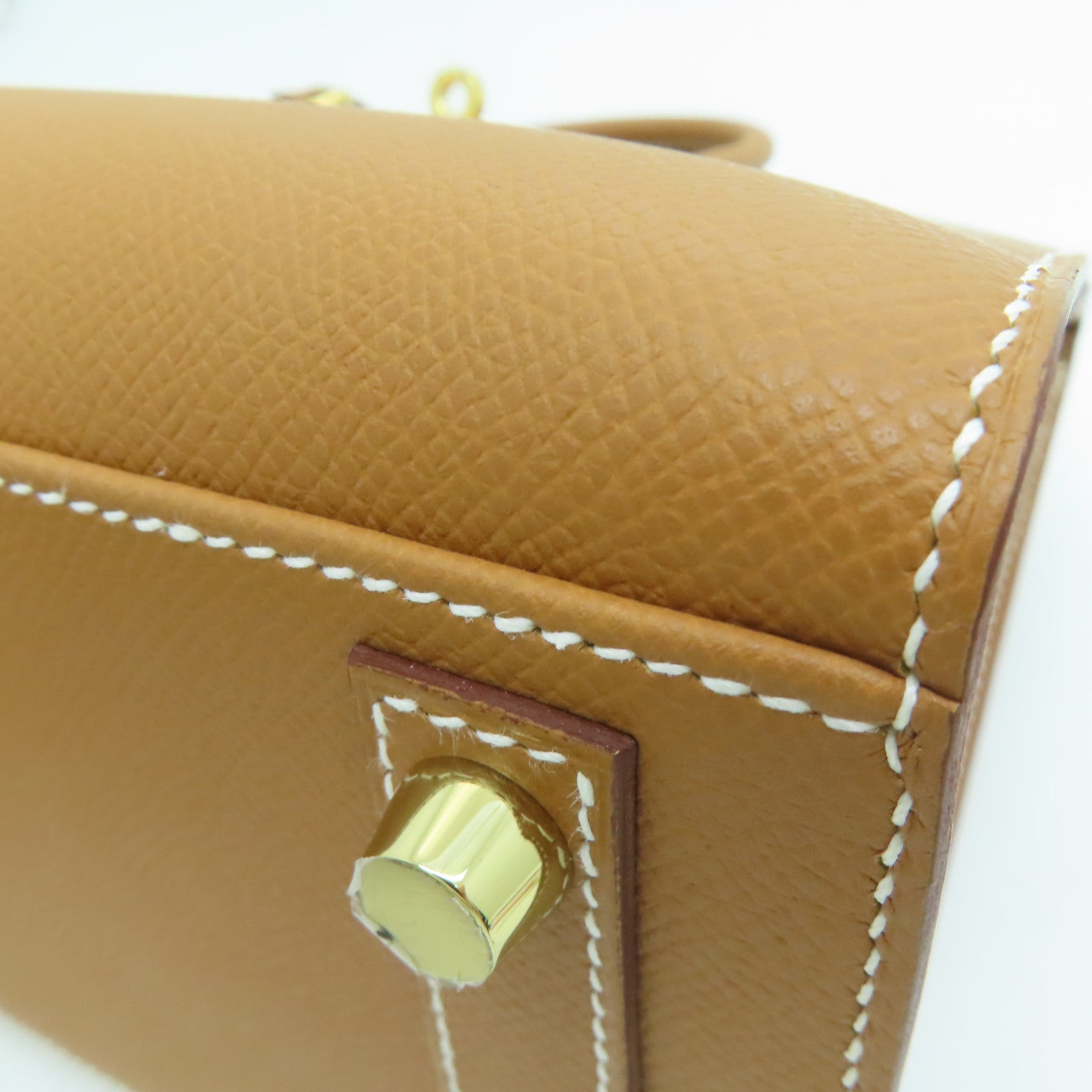 HERMES Epsom Leather Birkin 25 Gold Buckle Hand Bag Gold/Brown