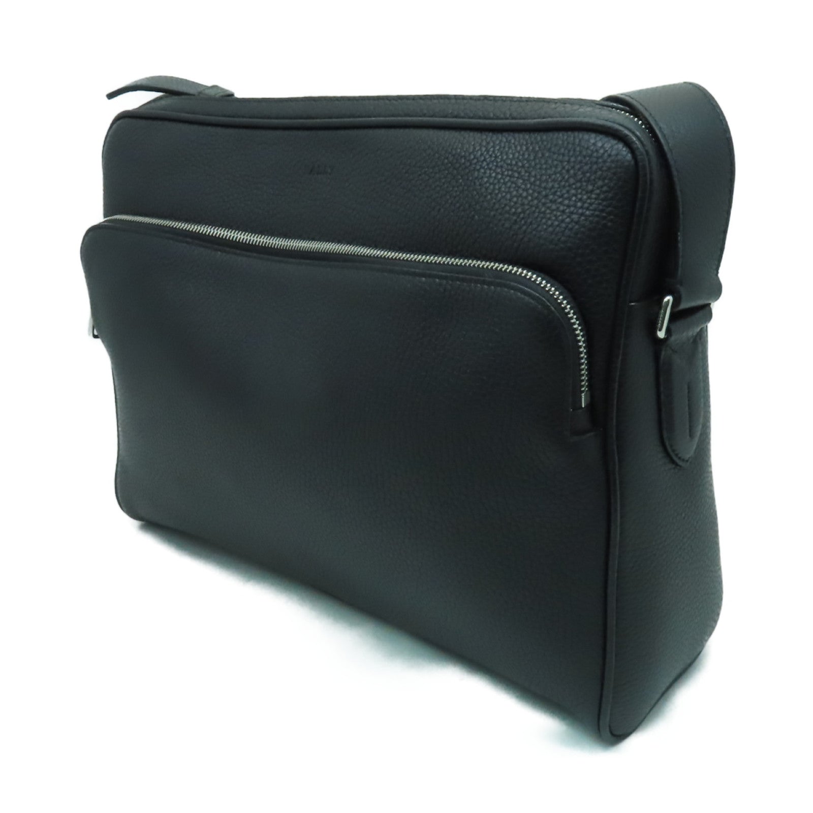BALLY 牛皮皮革Shoulder Bag銀扣肩背袋黒色