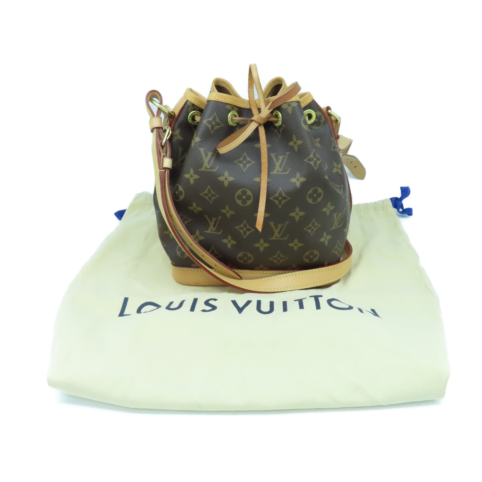 LOUIS VUITTON Monogram Noe BB金扣肩背袋棕色