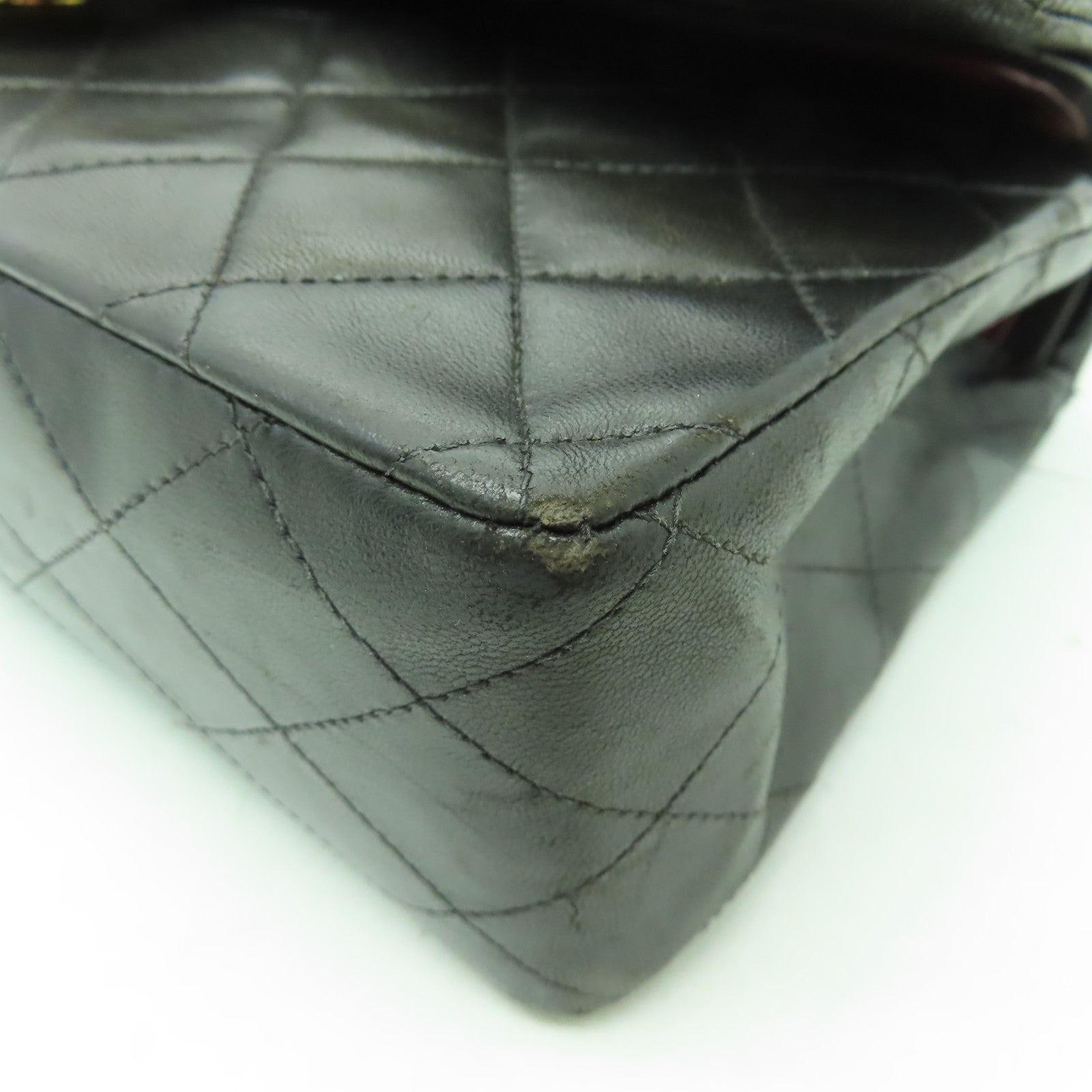 CHANEL 【激減優惠】菱格羊皮皮革Chain Shoulder金扣鏈帶肩背袋黑色
