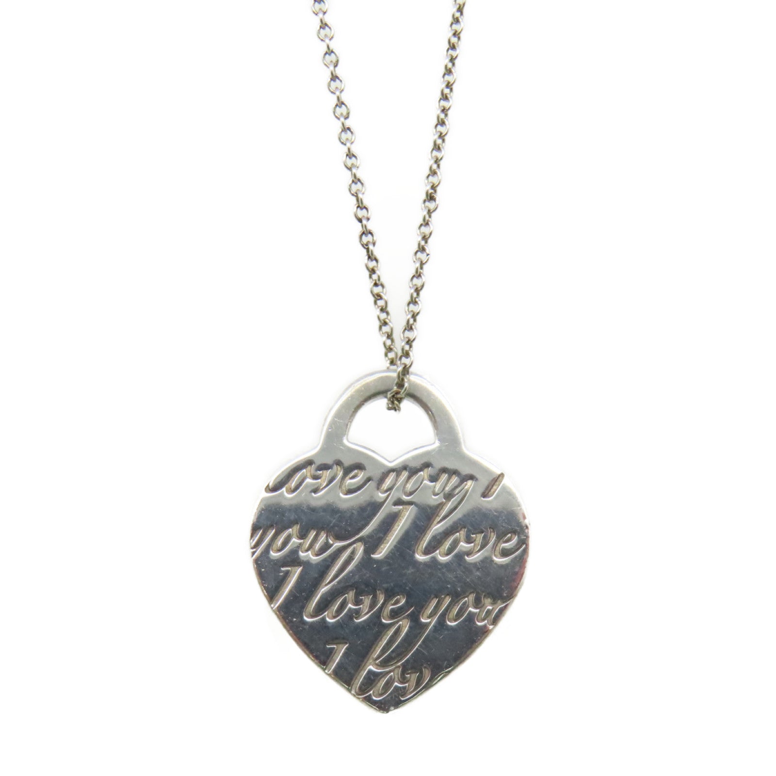 TIFFANY＆CO 925純銀I Love You Heart Necklace項鍊
