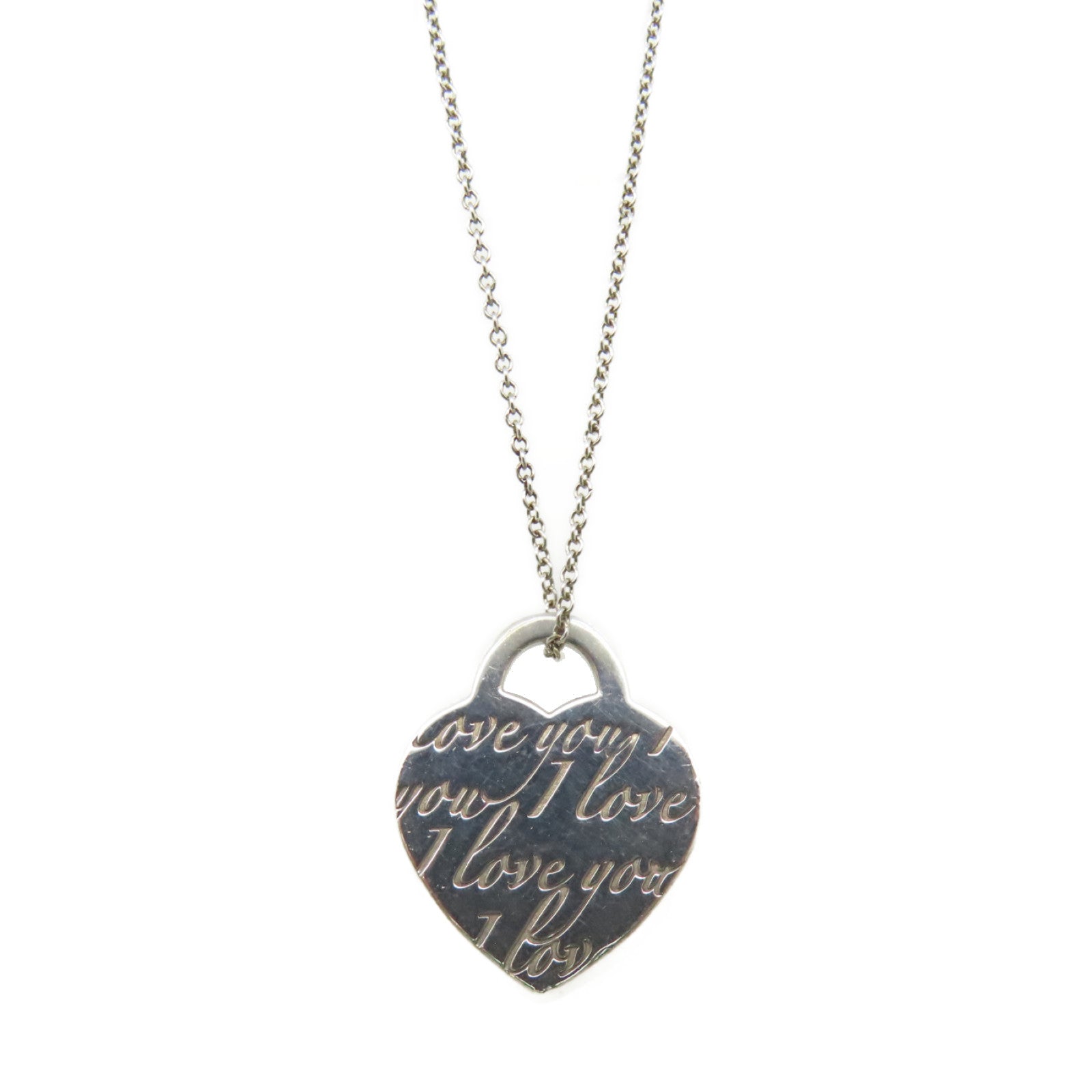 TIFFANY＆CO 925純銀I Love You Heart Necklace項鍊