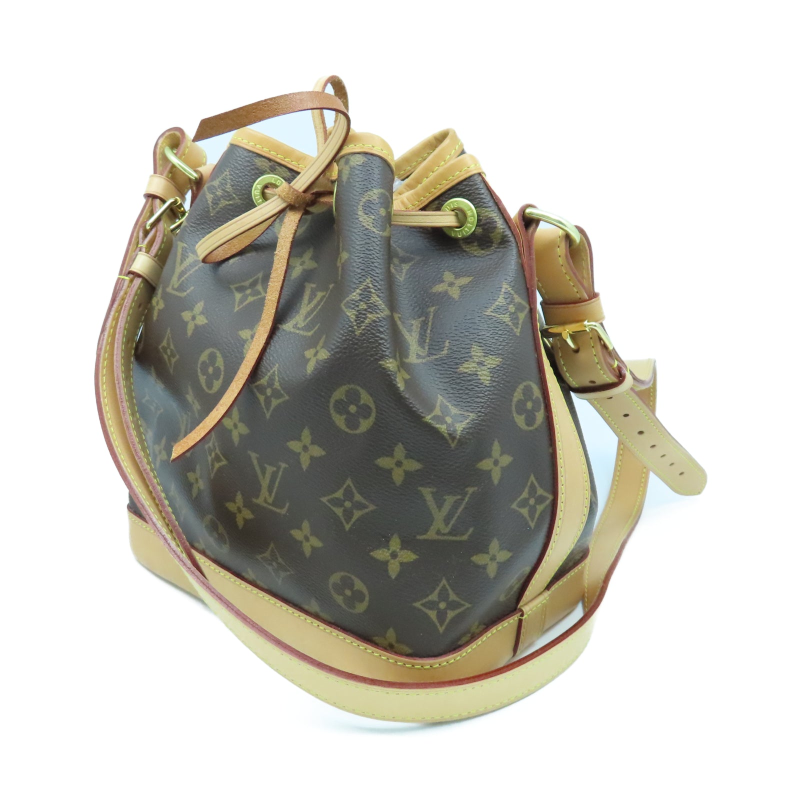 LOUIS VUITTON Monogram Noe BB金扣肩背袋棕色