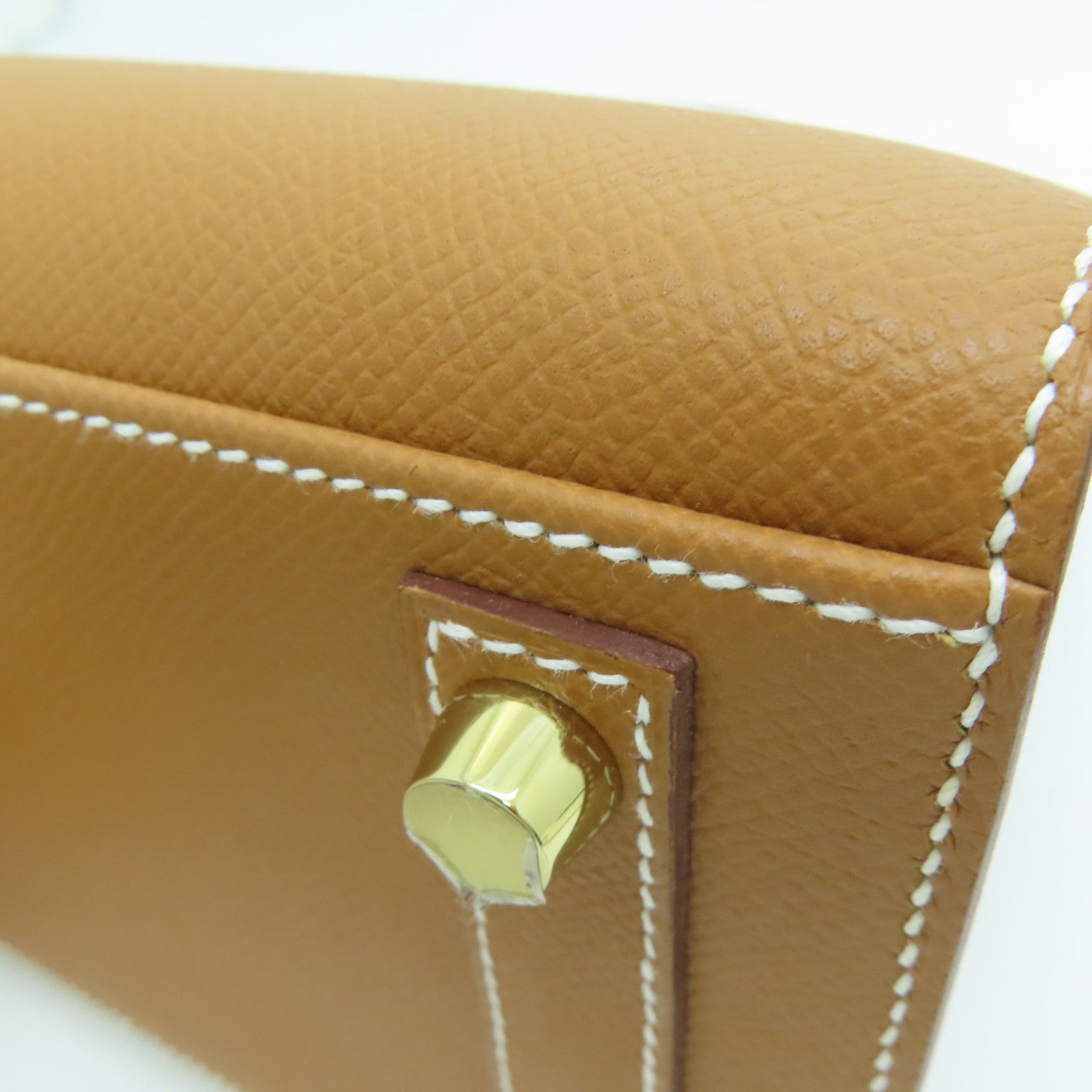 HERMES Epsom Leather Birkin 25 Gold Buckle Hand Bag Gold/Brown