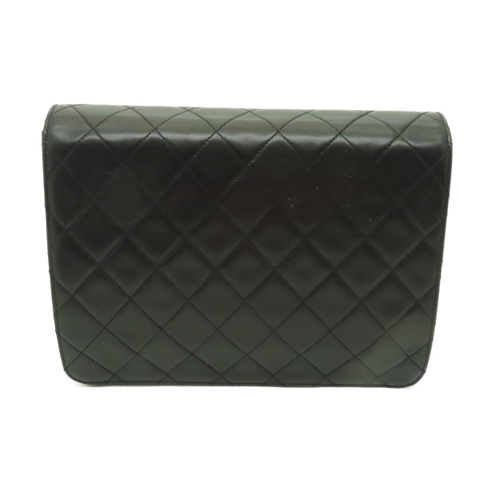 CHANEL 菱格羊皮皮革Pushlock Matelasse金扣鏈帶肩背袋黒色