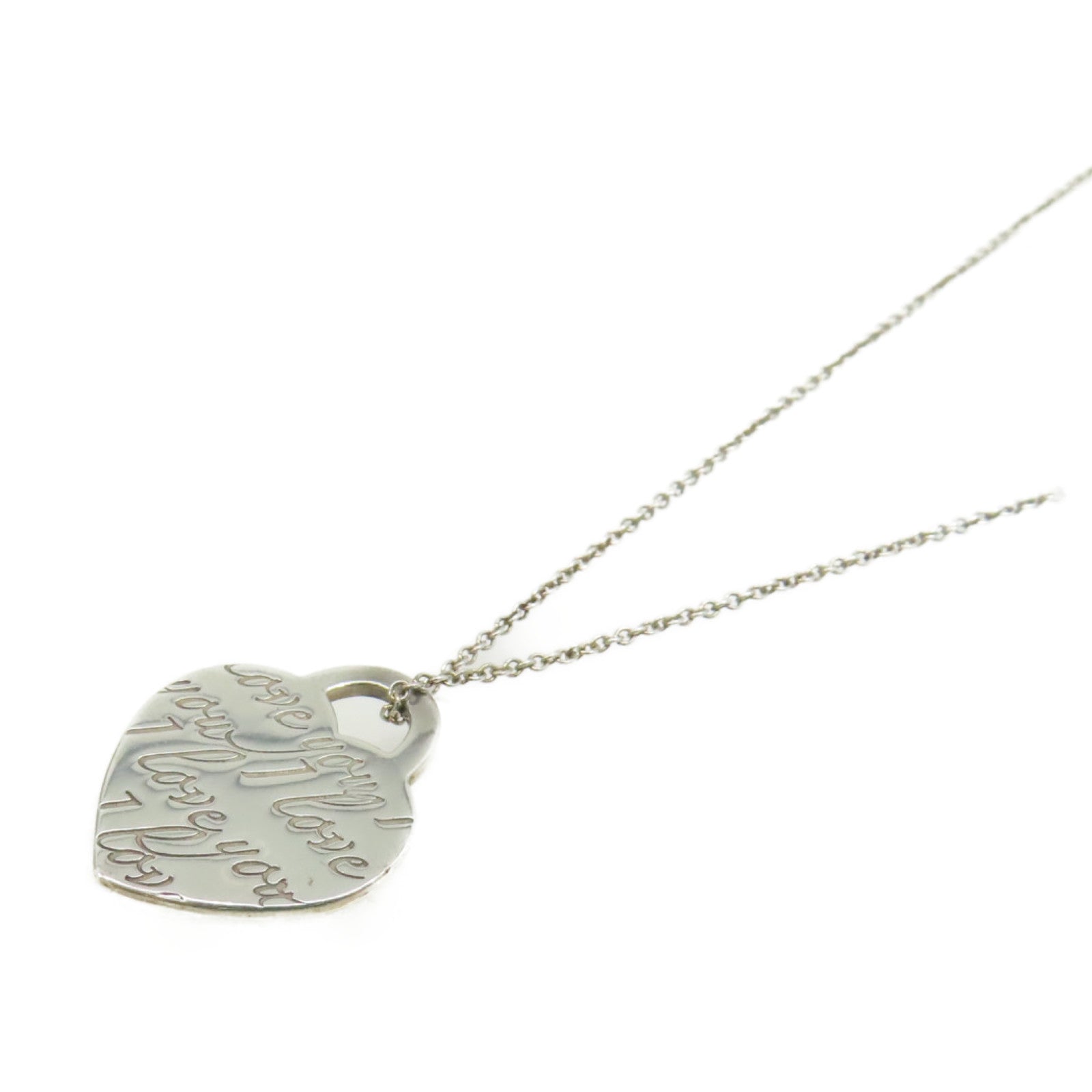 TIFFANY＆CO 925純銀I Love You Heart Necklace項鍊