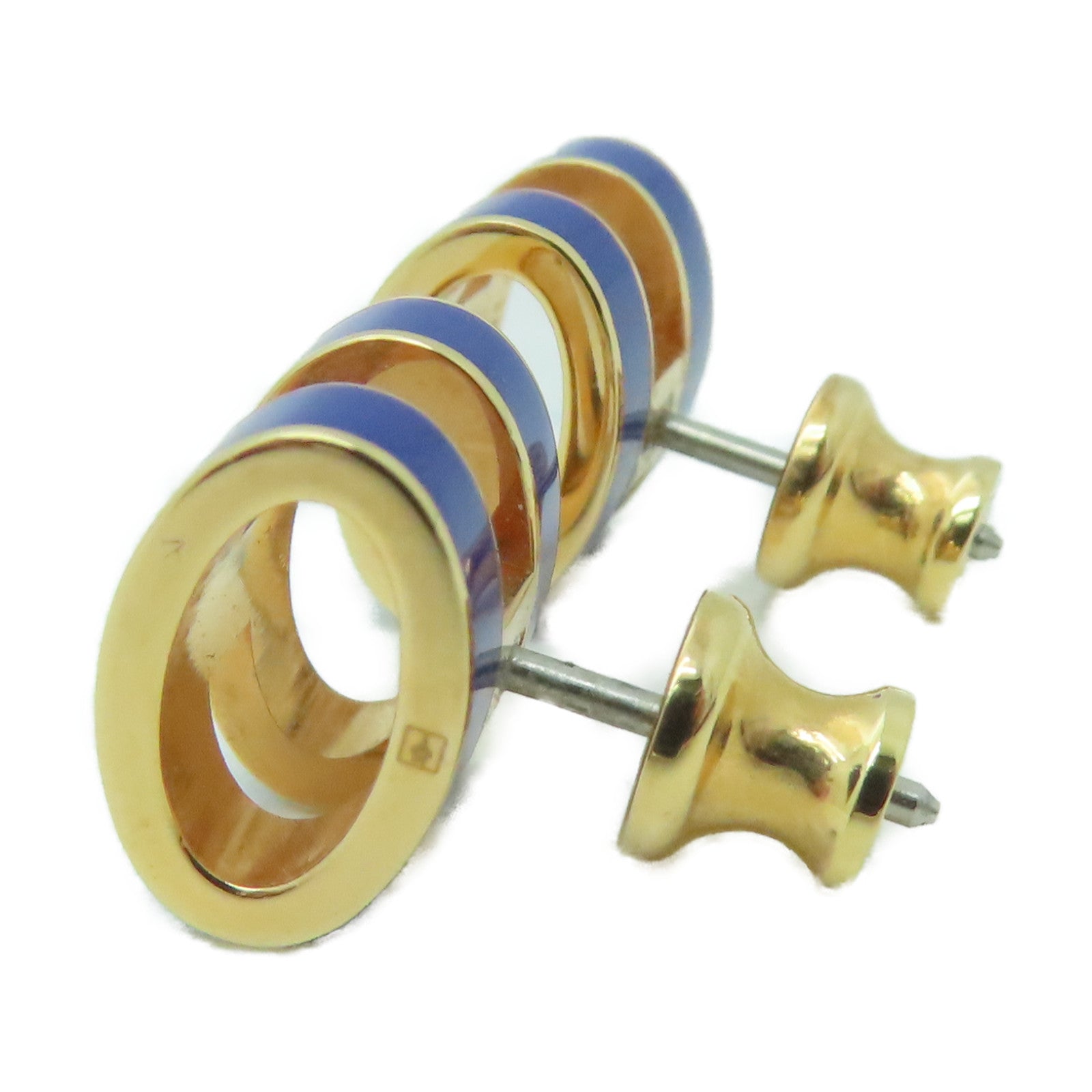 HERMES 金屬Pop H Earring耳環藍色/金色