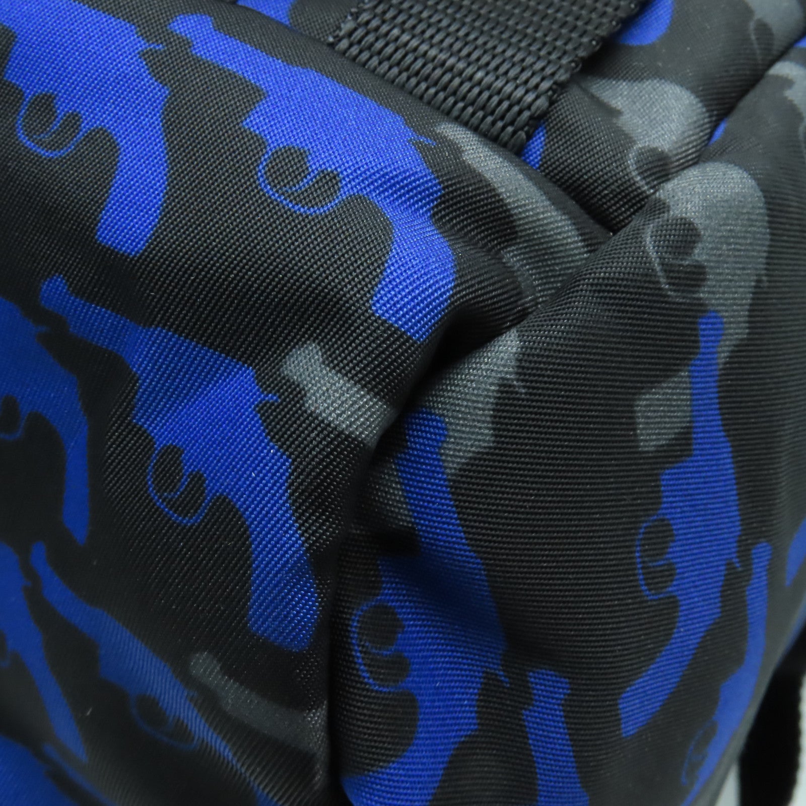 PRADA 尼龍Pistol Pattern Backpack銀扣背包藍色