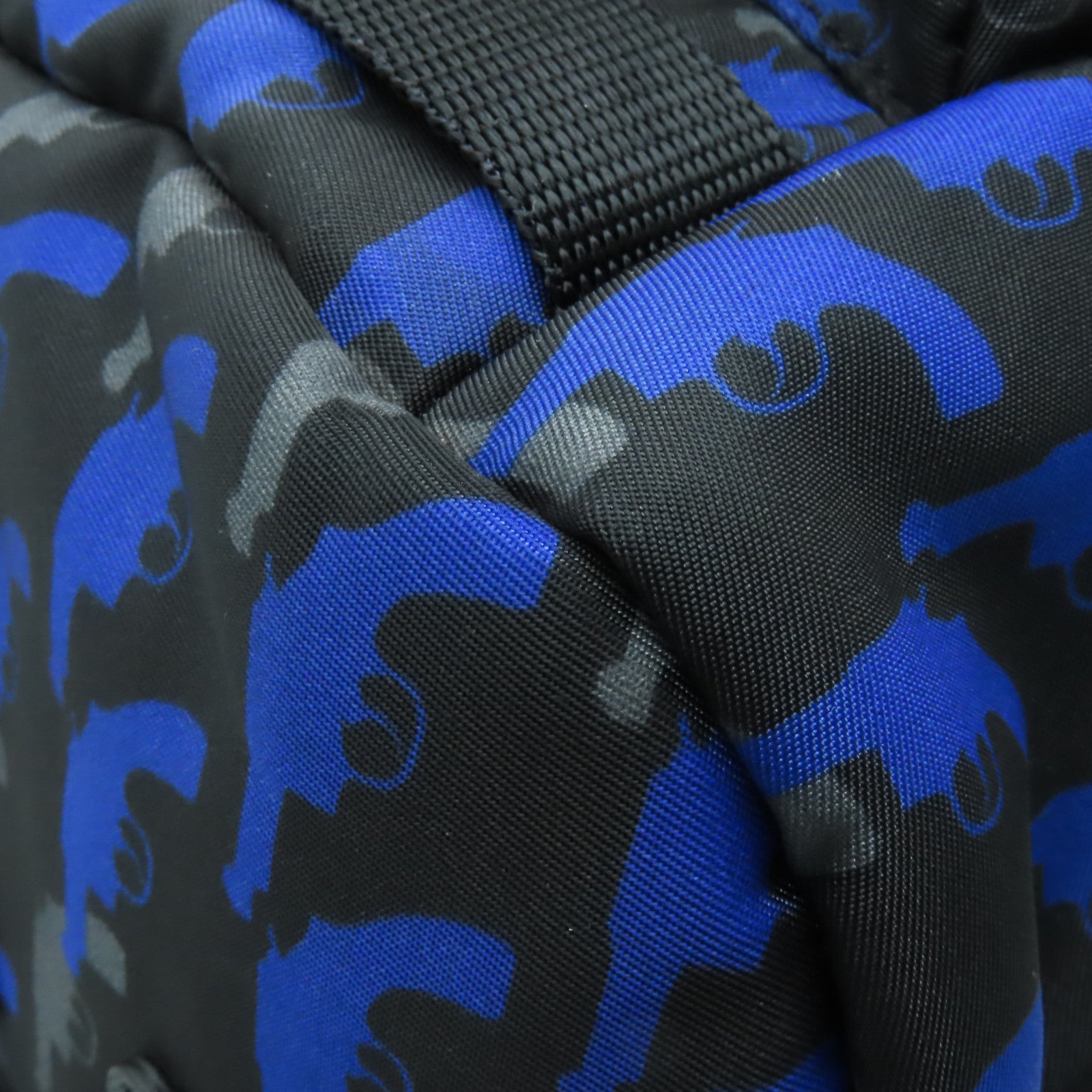 PRADA 尼龍Pistol Pattern Backpack銀扣背包藍色