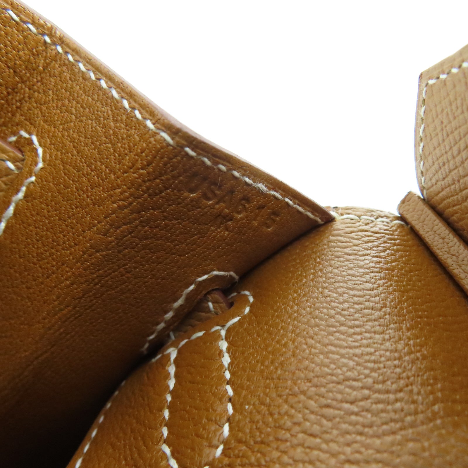 HERMES Epsom Leather Birkin 25 Gold Buckle Hand Bag Gold/Brown