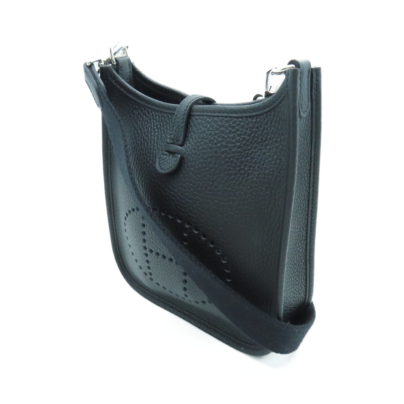 Tpm Hermes Black Evelyne Bag HERMES Clemence Leather Evelyne TPM