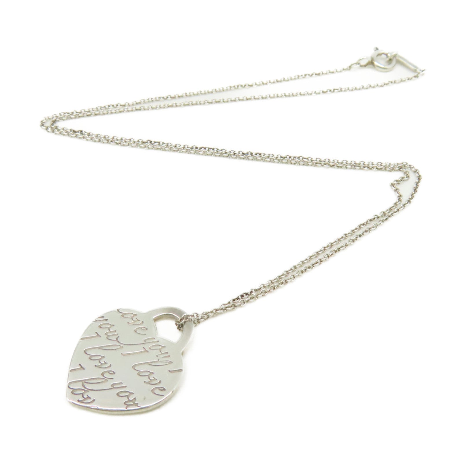TIFFANY＆CO 925純銀I Love You Heart Necklace項鍊